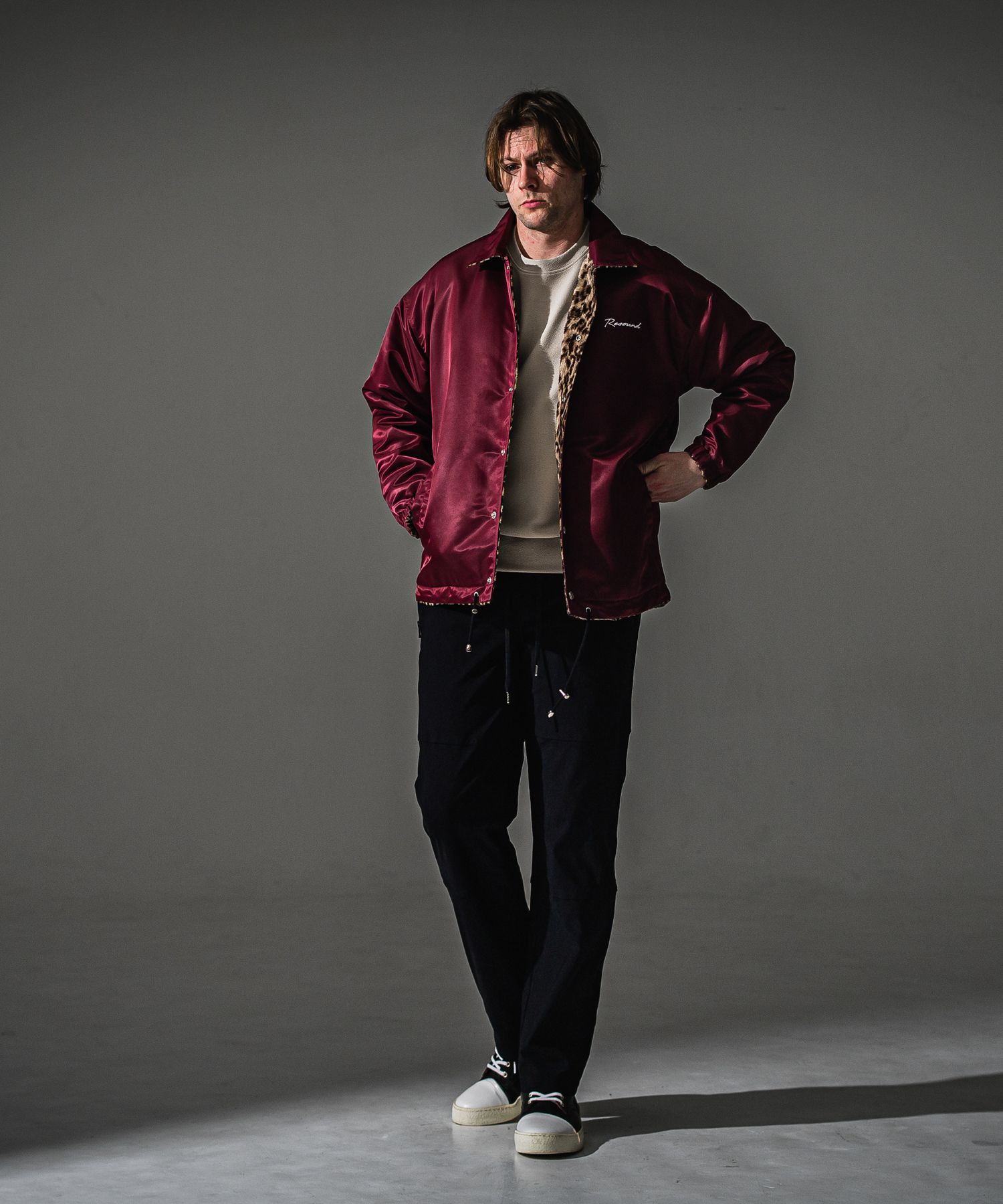 JOHNSON LINE WIDE PT / BASIC-ST-009WT / ジョンソンラインセミワイドタックパンツ / ブラック×ブラック (7月下旬入荷予定)