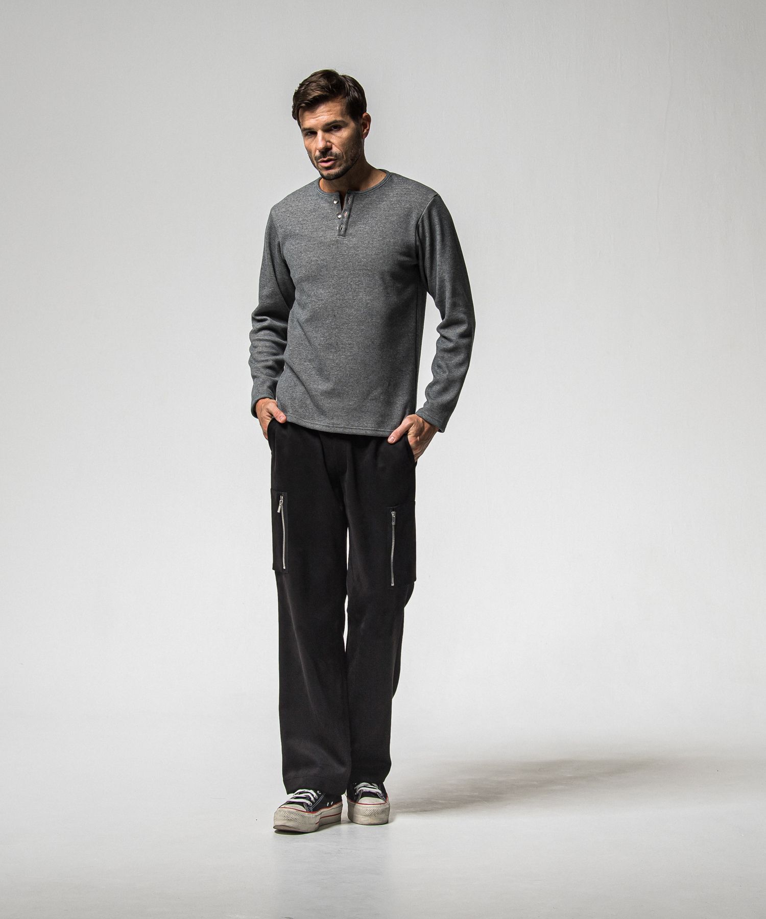 DAVID CARGO PANTS / RC38-ST-040 / スエードワイドカーゴパンツ / ブラック (1月上旬入荷予定)