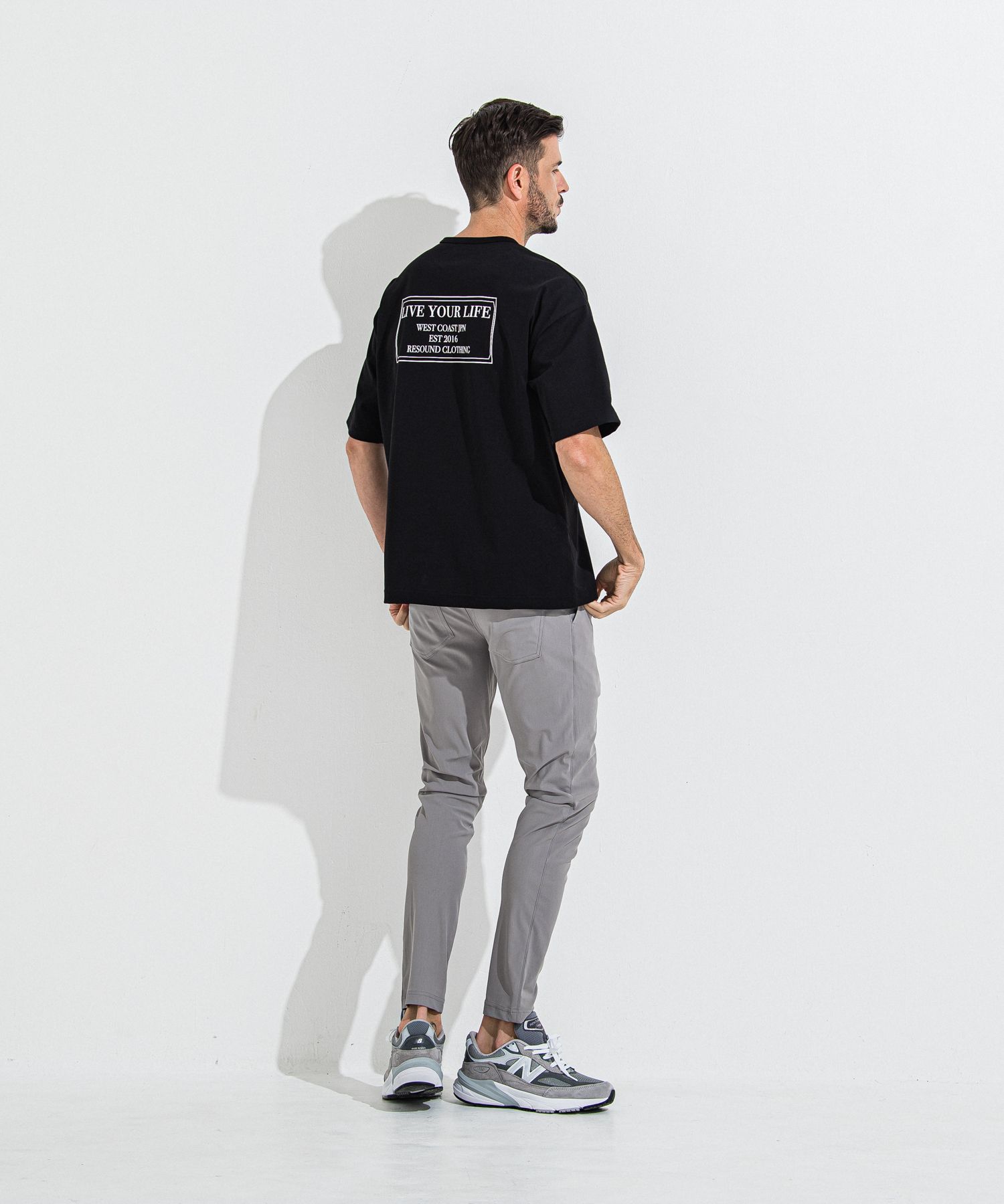 CREW OVER TEE / RC36-T-007 / バックプリントビッグTシャツ / ブラック