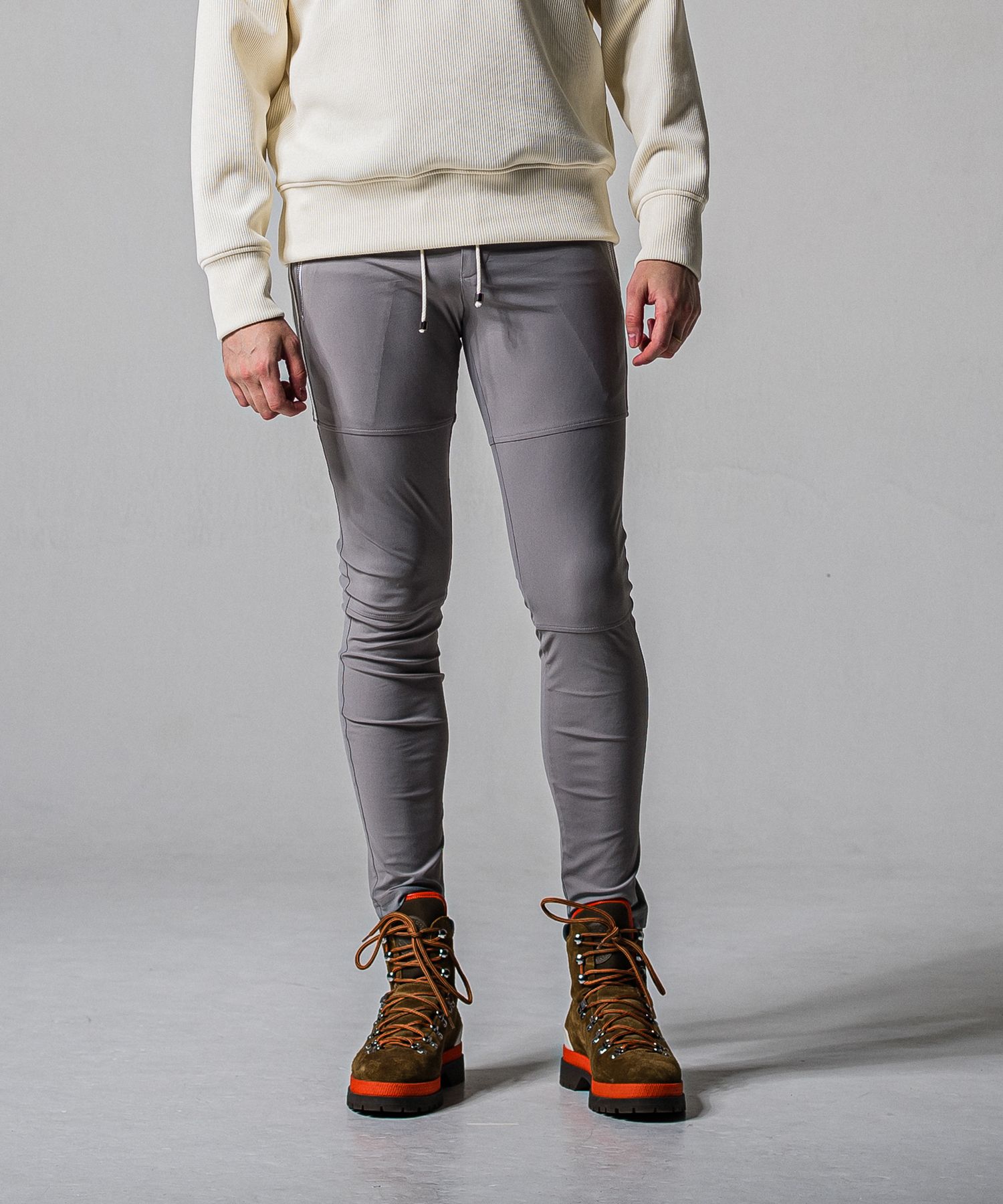 JOHNSON LINE NYLON PT / BASIC-ST-009 / ジョンソンナイロンラインパンツ / グレー×ホワイト (3月上旬入荷予定)