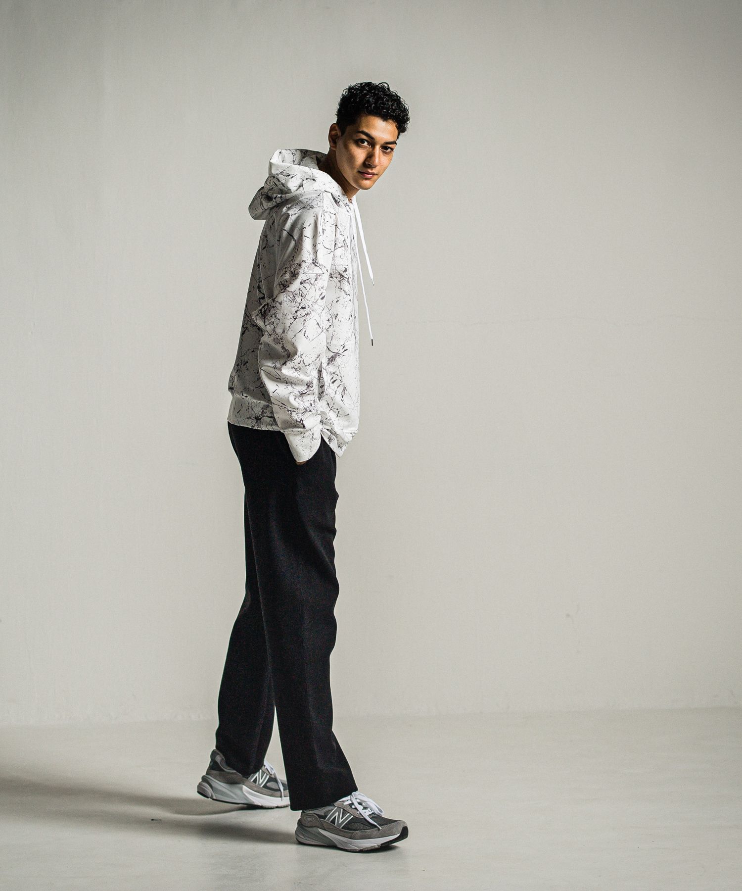 MELTON WIDE TUCK PANTS / RC34-ST-016WT / メルトンワイドタックパンツ / ブラック
