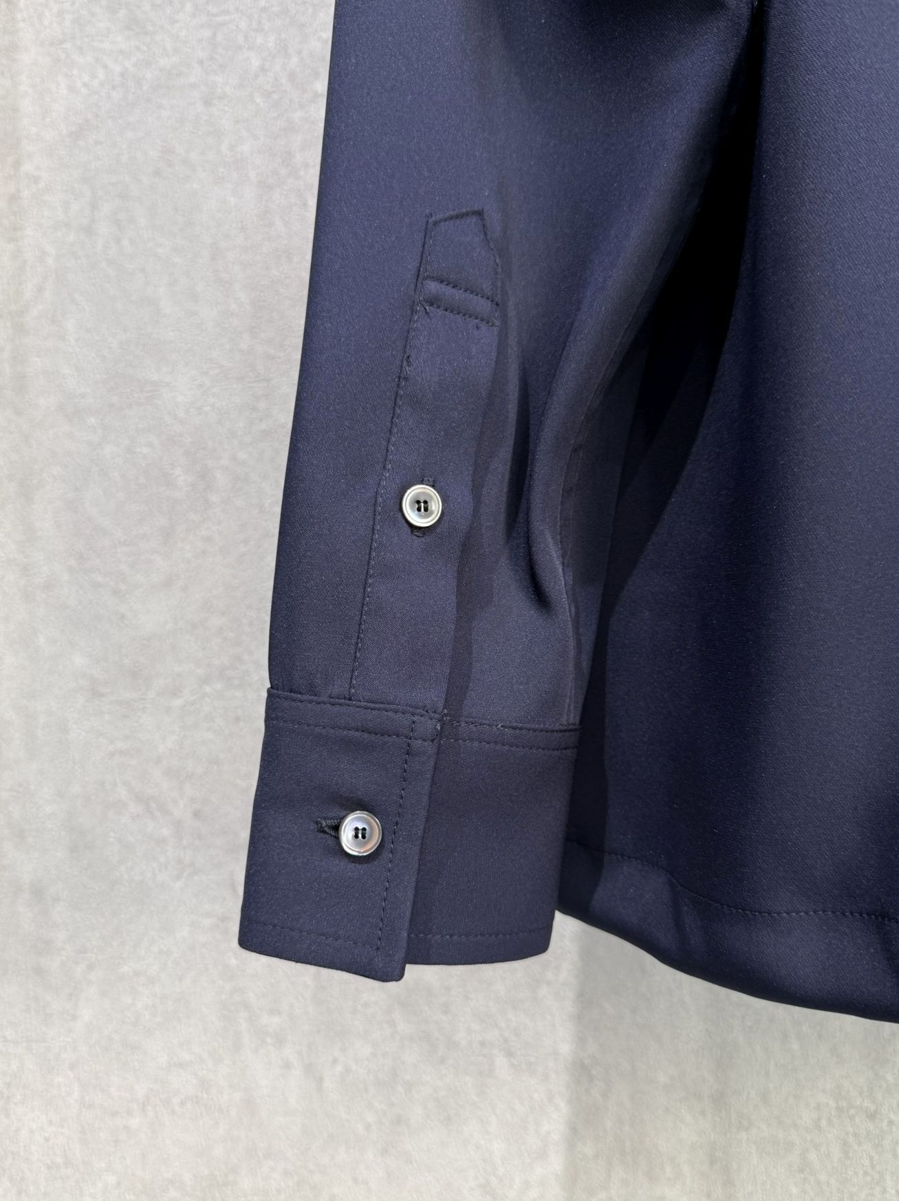 PULLOVER SATIN SHIRT / RC39-SH-002 / ハーフジップサテンシャツ / ネイビー