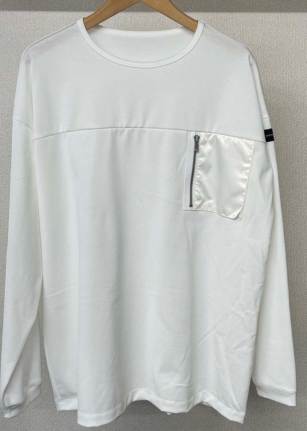 NYLON POCKET LOOSE LONG SLEEVE / RC25-T-002 / ナイロンポケットビッグロングTシャツ / ホワイト※