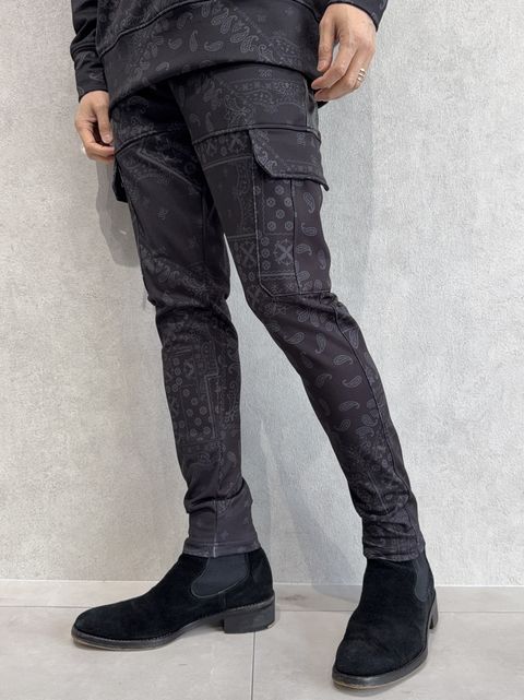 DARRELL HEAT CARGO PT / RC38-ST-010H / 裏起毛カーゴラインパンツ / ペイズリーブラック