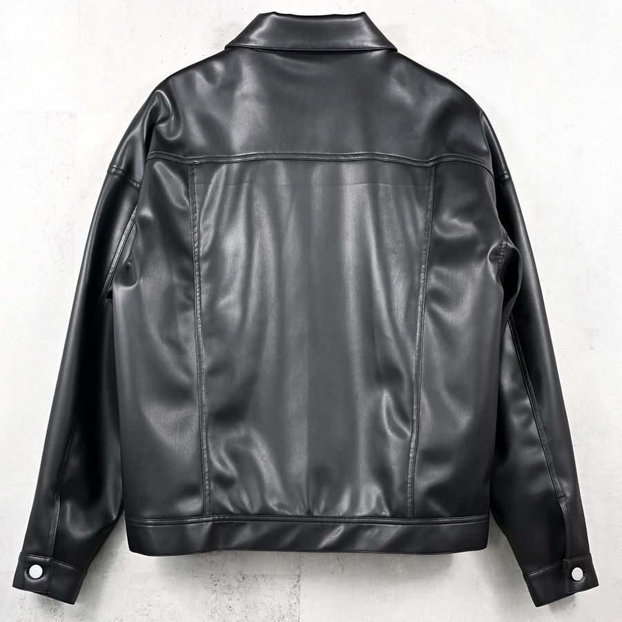 LEATHER 2ND G / RC41-JK-007 / エコレザー2ND型Gジャン / ブラック (9月下旬入荷予定)