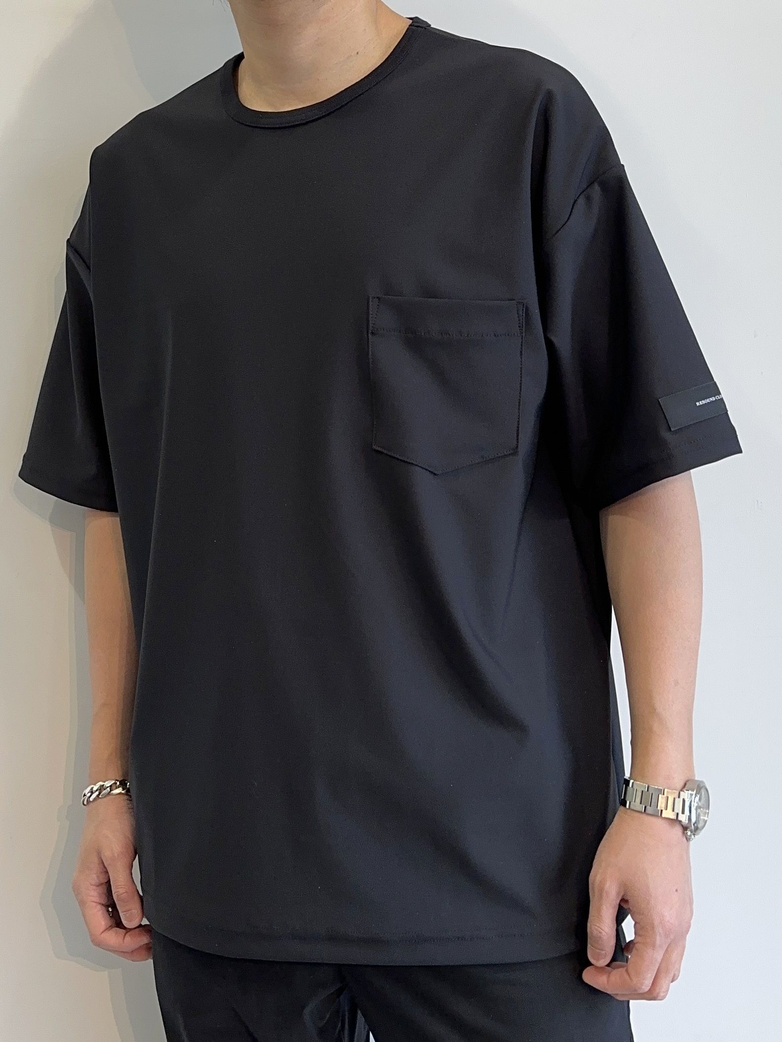 TRICOT POCKET TEE / RC31-T-004 / ジャージポケットビッグTシャツ / ブラック