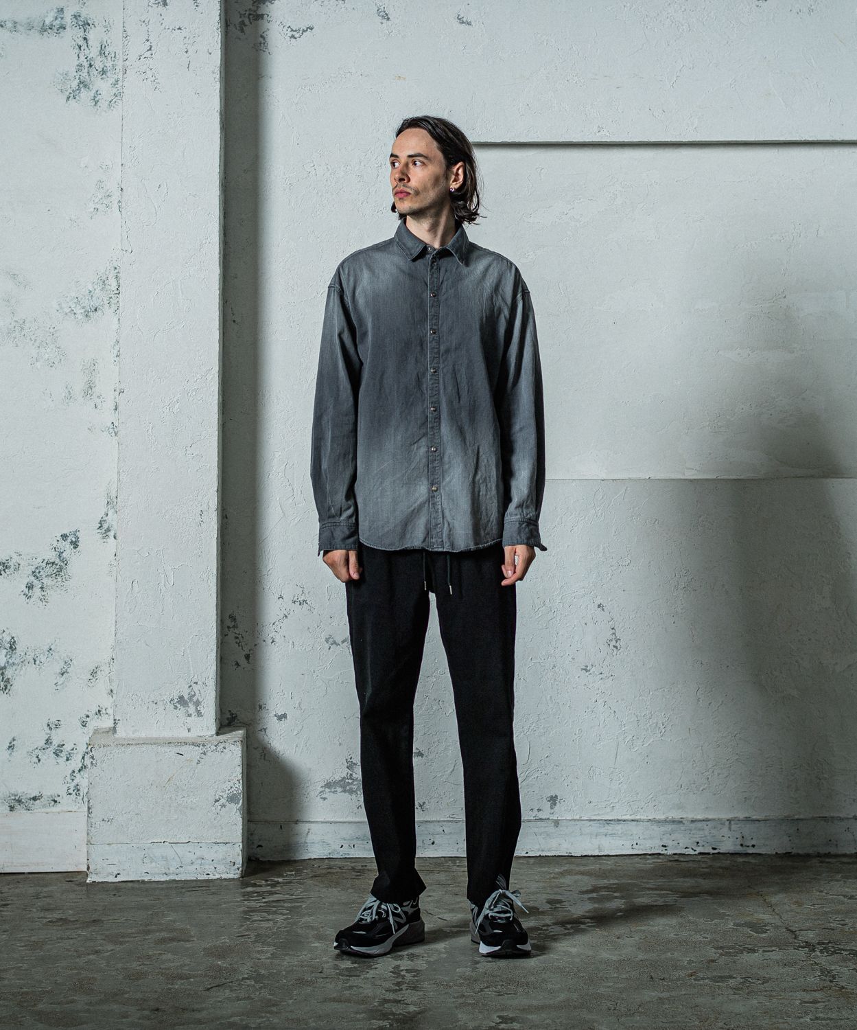 DENIM JACK SHIRTS / RC35-SH-001D / オーバーデニムシャツ / ブラックユーズド