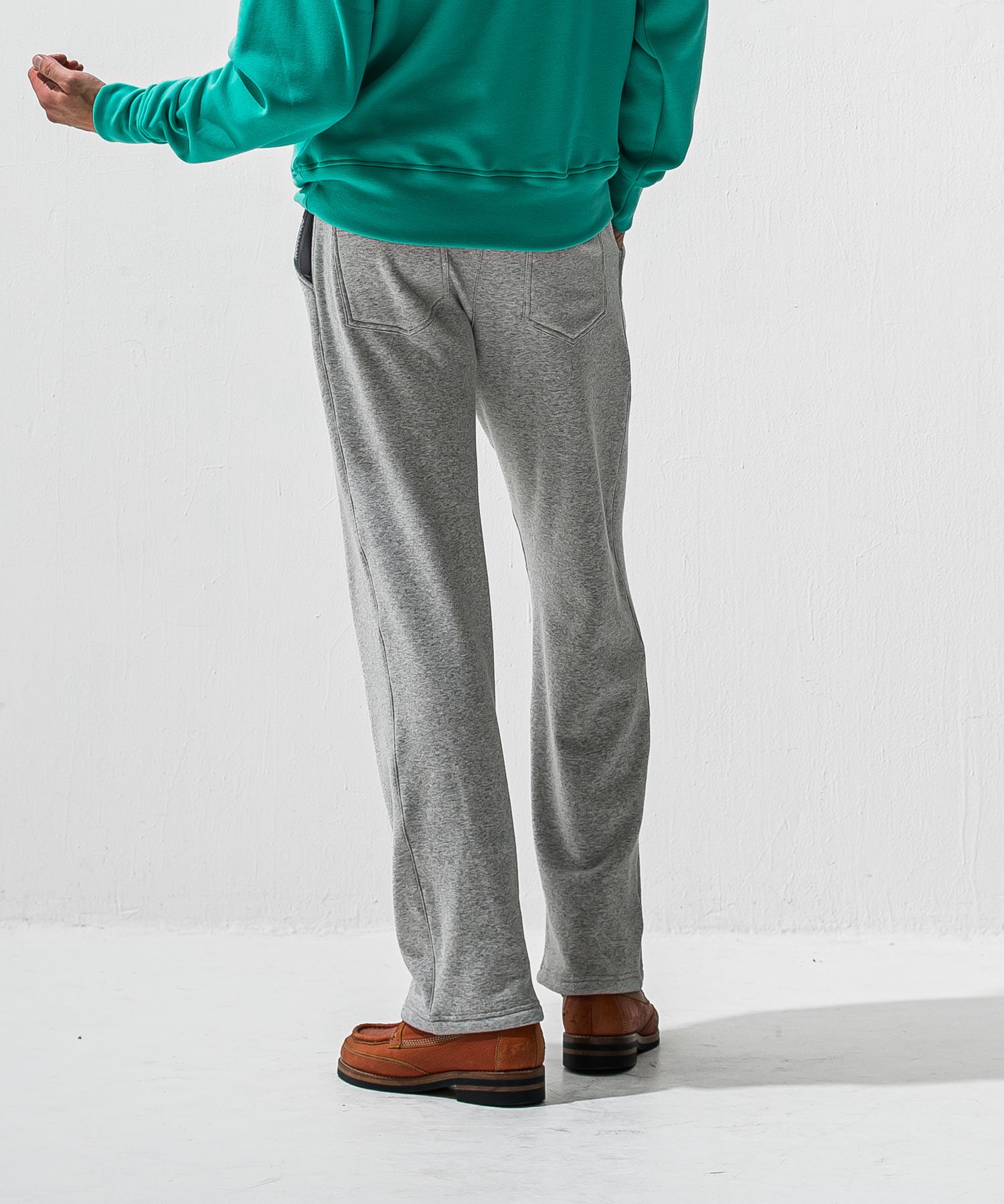 VELOURS FLEECE WIDE TUCK PANTS / RC42-ST-016HWT / 裏起毛セミワイドタックパンツ / グレー (11月中旬入荷予定)