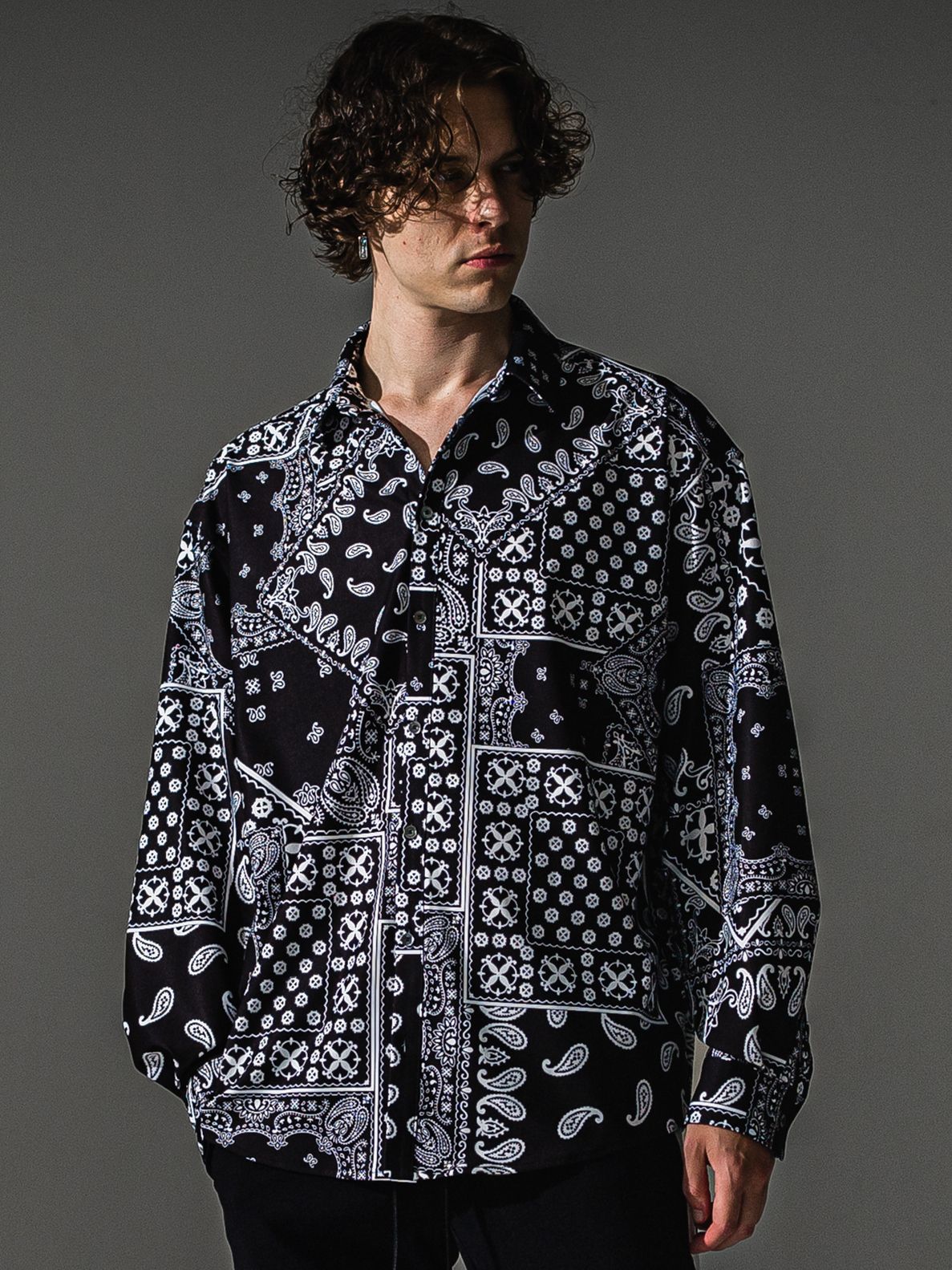 BANDANA JACK SHIRTS / RC41-SH-002 / オーバーサイズペイズリーシャツ / ブラックバンダナ (8月下旬入荷予定)