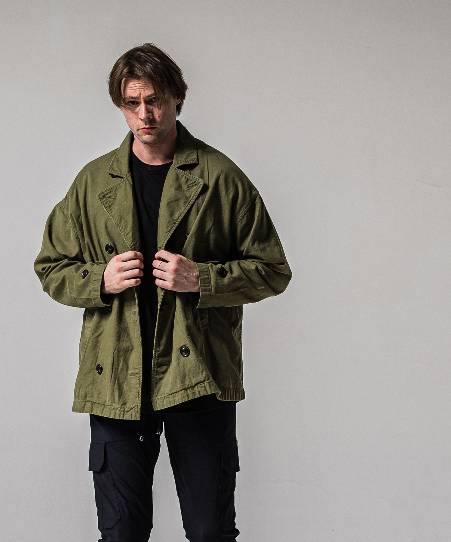 MV OVER PCOAT / RC39-JK-006 / ミリタリーピーコートジャケット / カーキ (2月上旬入荷予定)