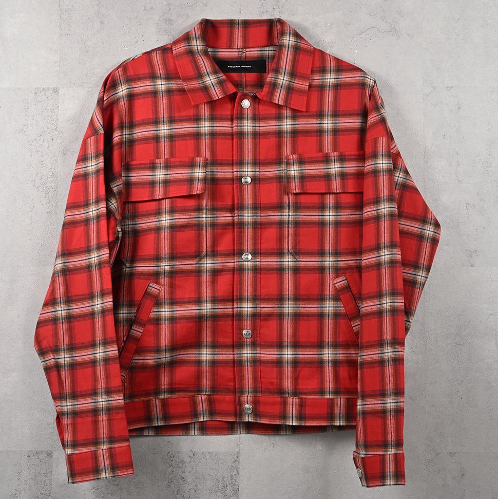 CHECK SHIRT JACKET / RC41-SH-003 / チェックシャツジャケット / レッド (8月下旬入荷予定)