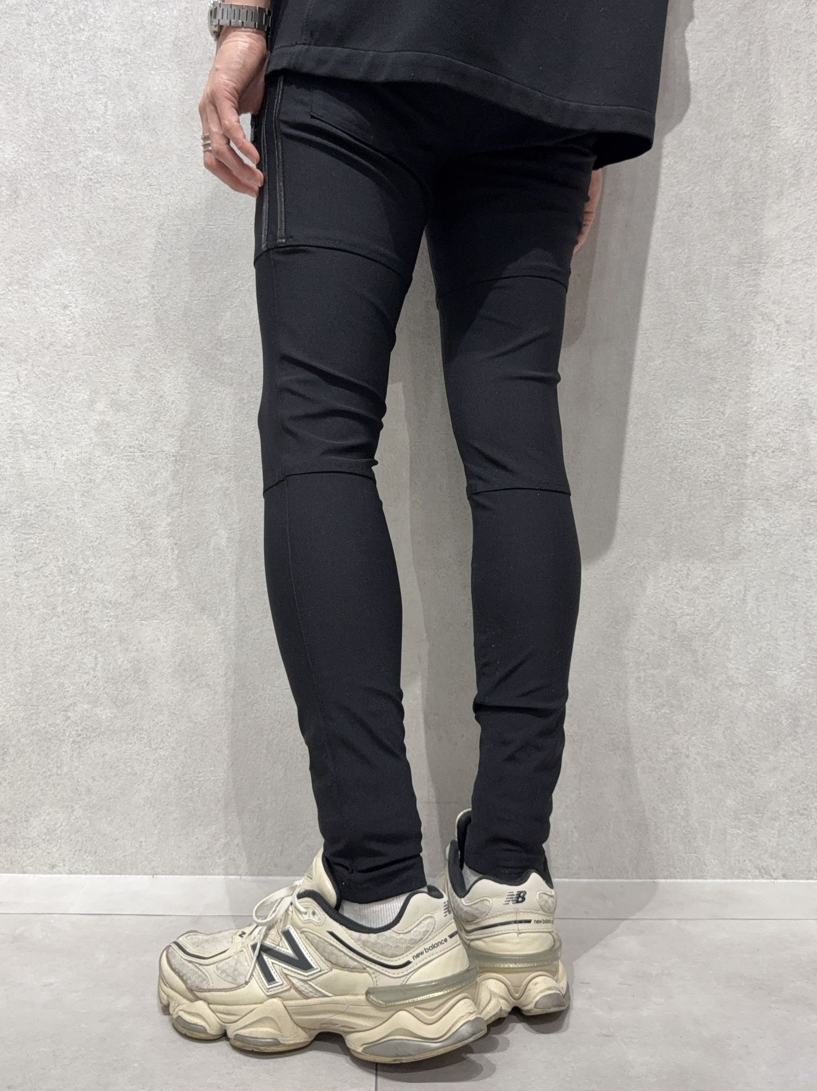 JOHNSON LINE NYLON PT / BASIC-ST-009 / ジョンソンナイロンラインパンツ / ブラック×レザーブラック