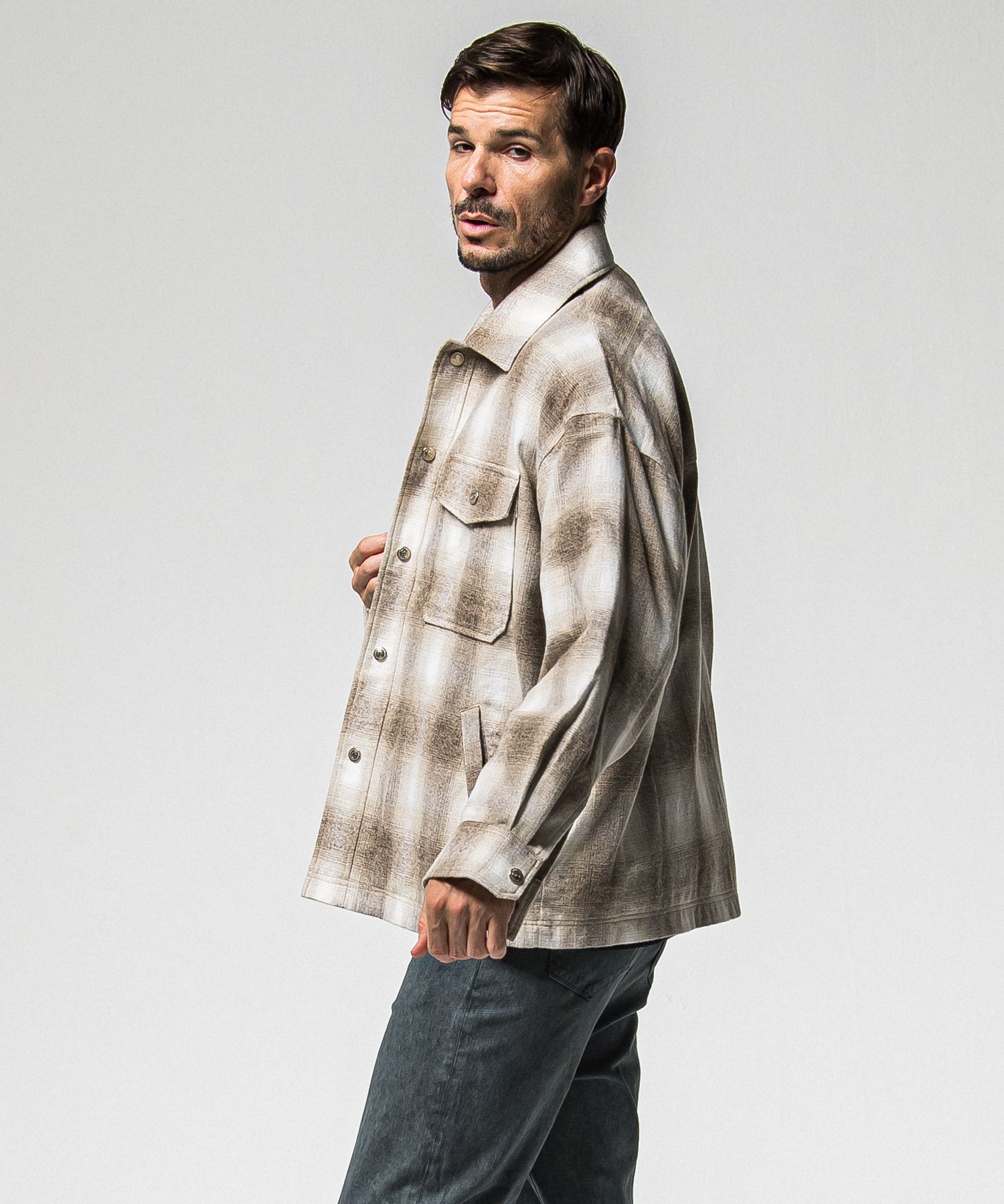 FLANNEL CHECK JK / RC38-JK-007 / フランネルチェックCPOジャケット / ブラウン (10月中旬入荷予定)