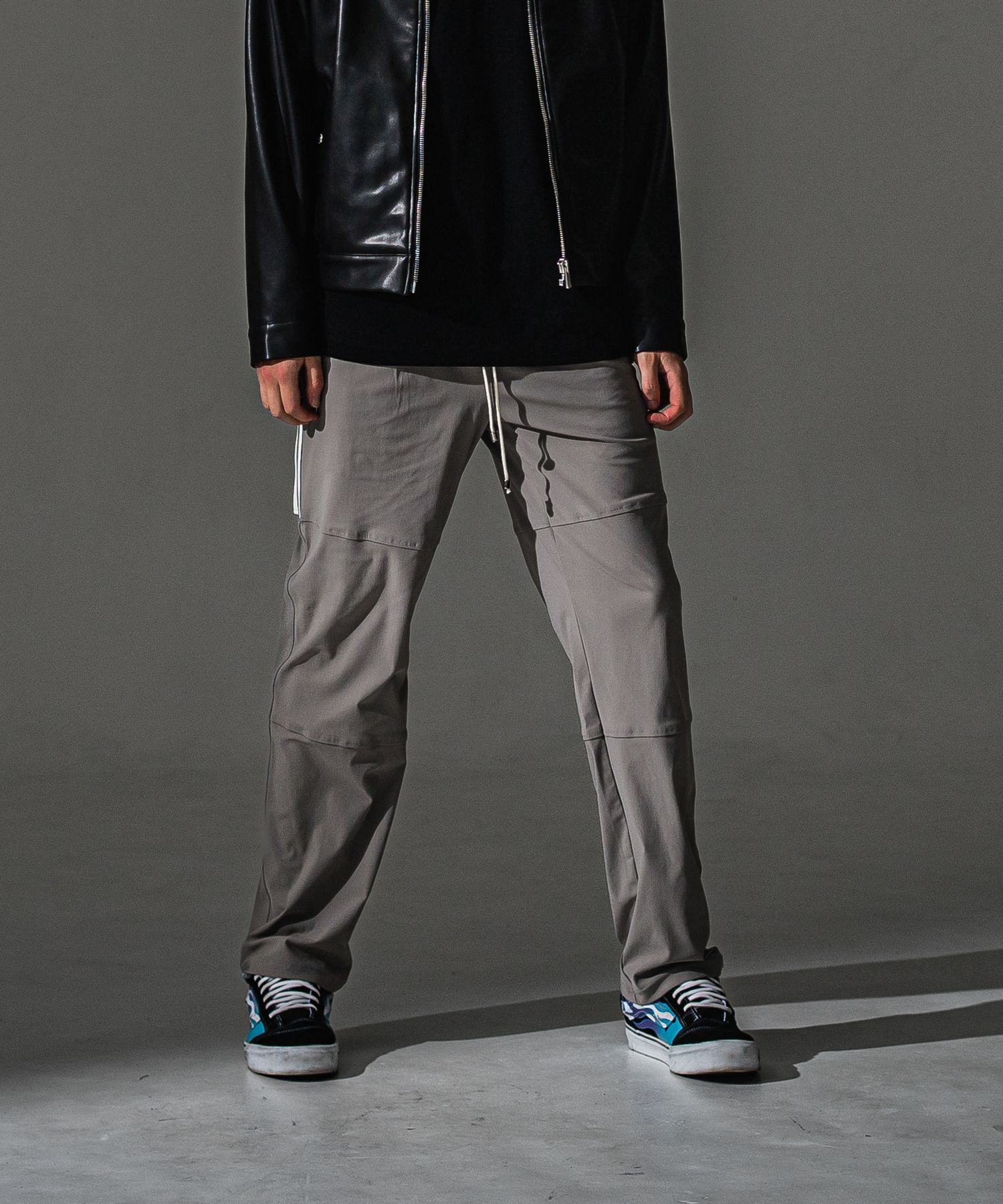 JOHNSON LINE WIDE PT / BASIC-ST-009WT / ジョンソンラインセミワイドタックパンツ / グレー×ホワイト (7月下旬入荷予定)