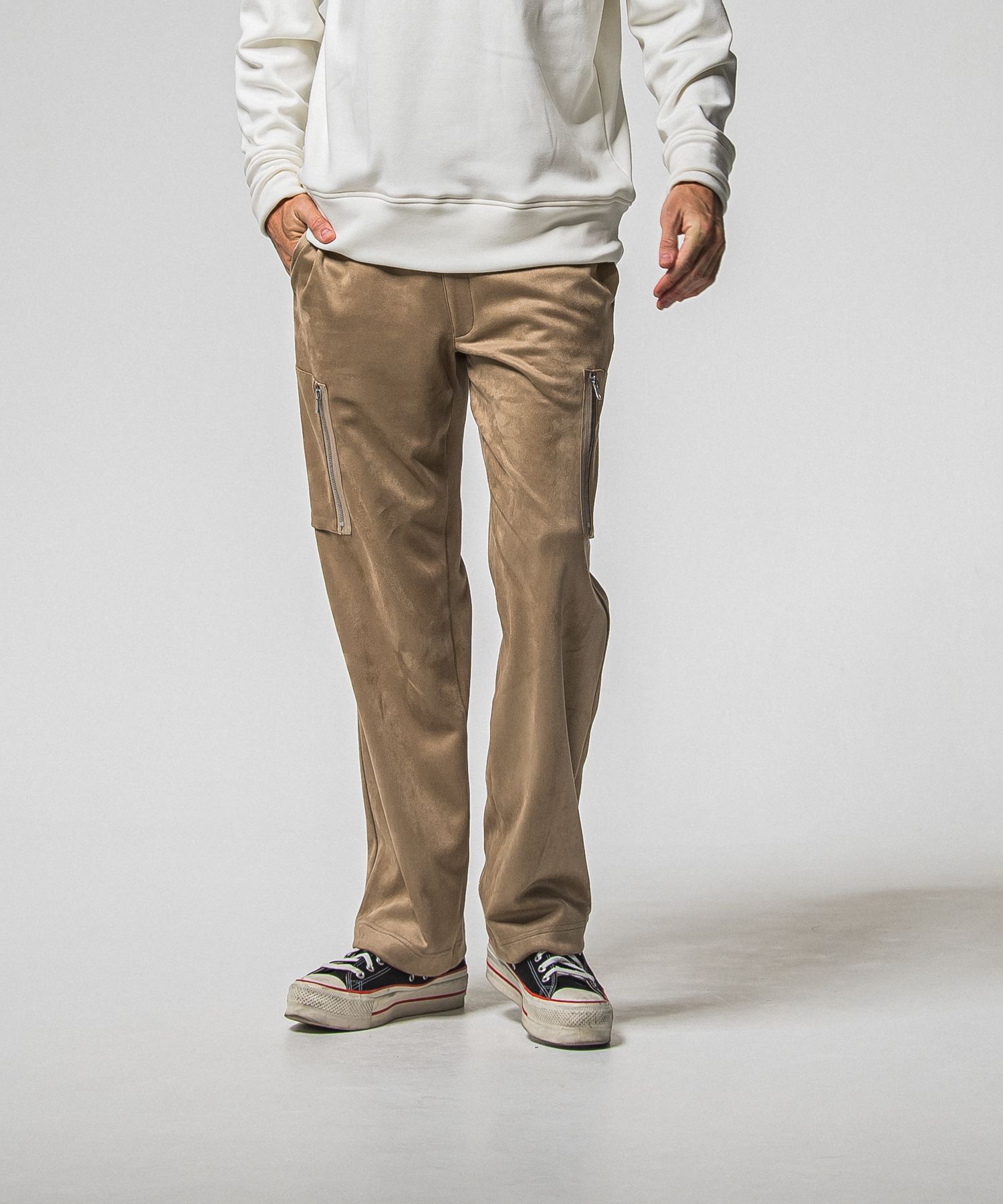 DAVID CARGO PANTS / RC38-ST-040 / スエードワイドカーゴパンツ / ブラウン (1月上旬入荷予定)