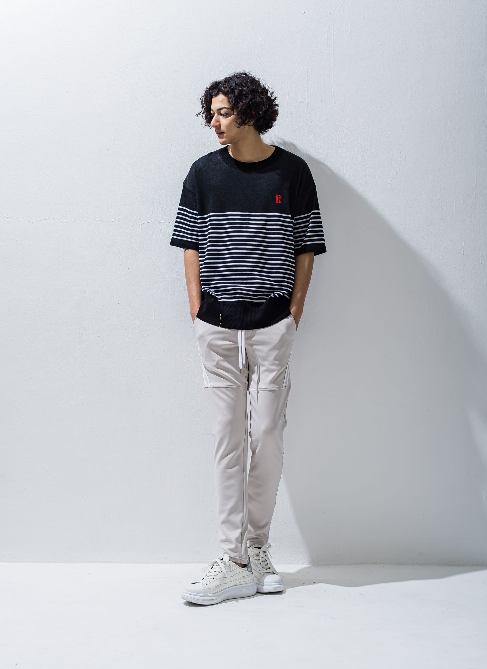 MARIN BORDER HALF KNT / RC28-K-004 / ボーダールーズ半袖サマーニット / ブラック※