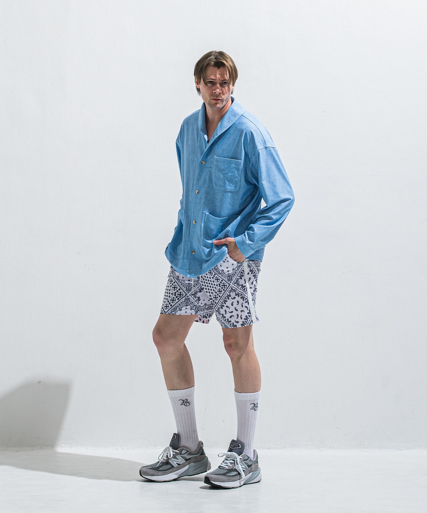 RUSH SHORTS / RC40-HP-002 / ラッシュガードショーツ / バンダナホワイト (5月下旬入荷予定)