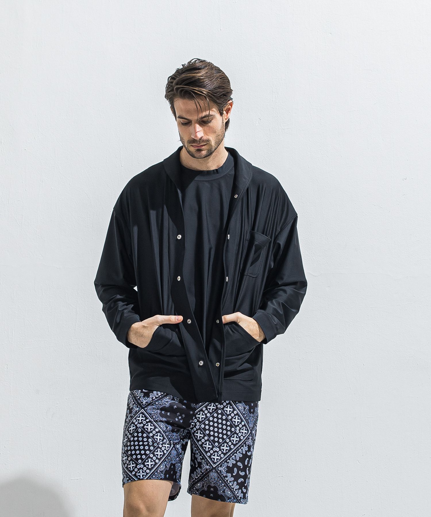 RUSH CAVER ALL / RC40-JK-002 / ラッシュガードカバーオール / ブラック (5月中旬入荷予定)