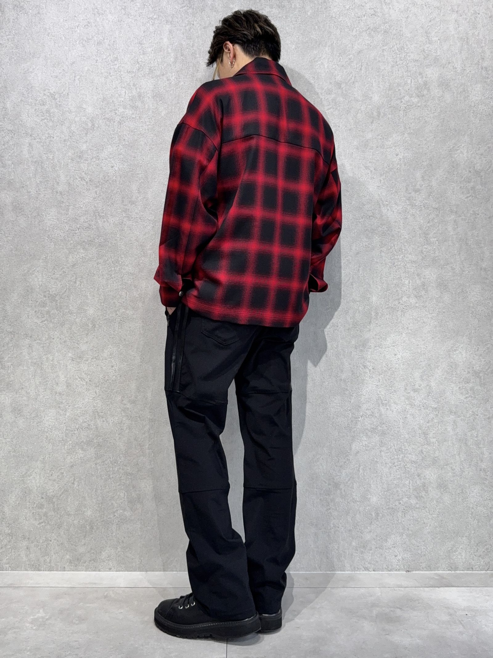 RESOUND新作チェックシャツ×ワイドラインパンツコーデ