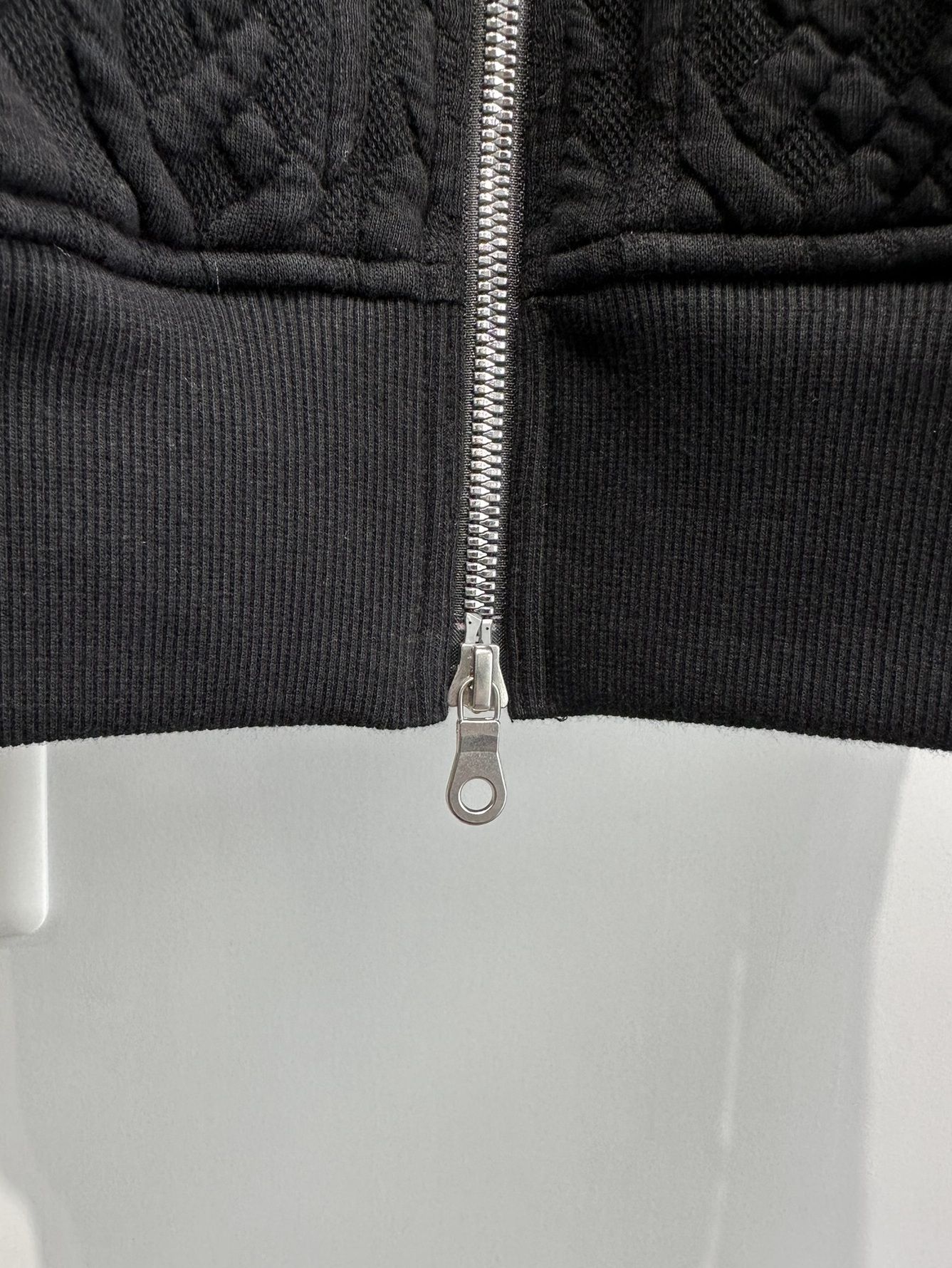 CABLE DROP ZIP HOODIE / RC33-C-004 / ケーブルジップパーカー / ブラック