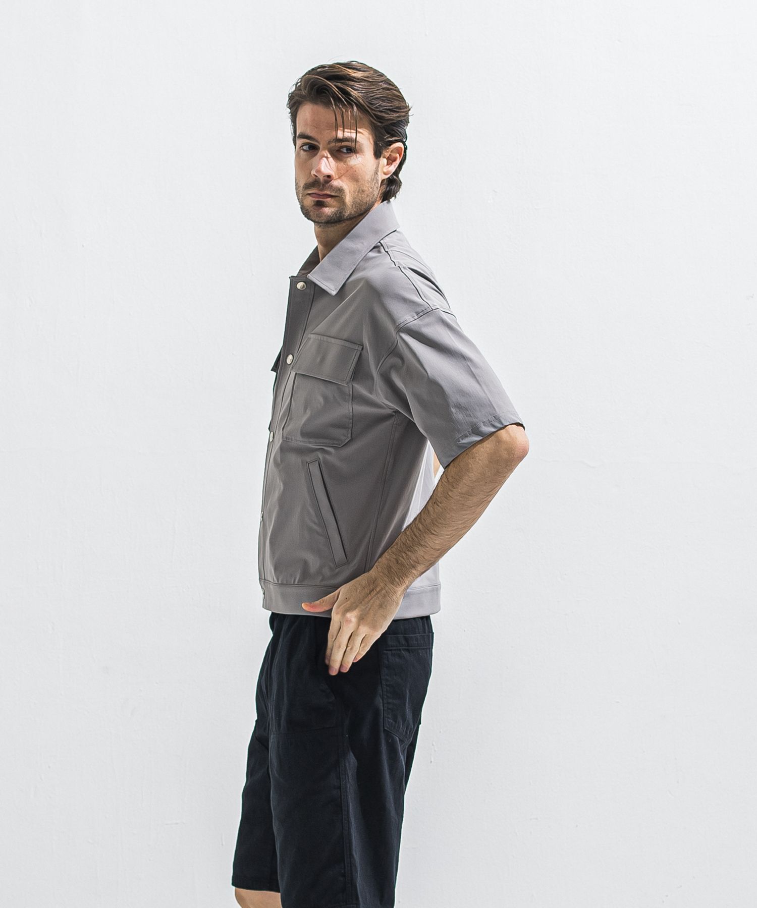 CPO HAFE SHIRTS JK / RC40-SH-003 / 半袖ナイロンCPOジャケット / グレー (5月上旬入荷予定)