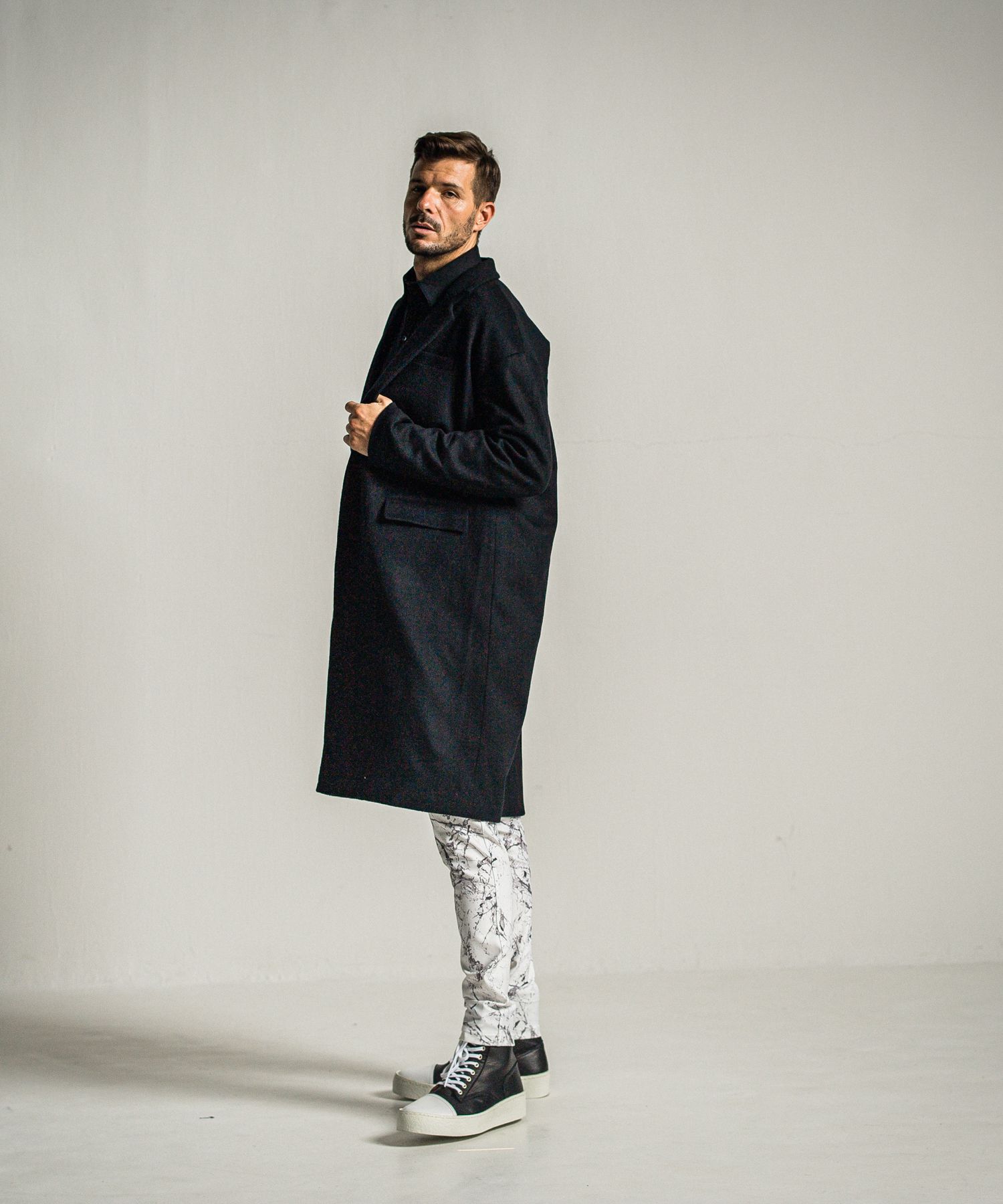 CHRIS EASY PANTS / RC34-ST-016 / ペイント柄イーシーパンツ / グレー