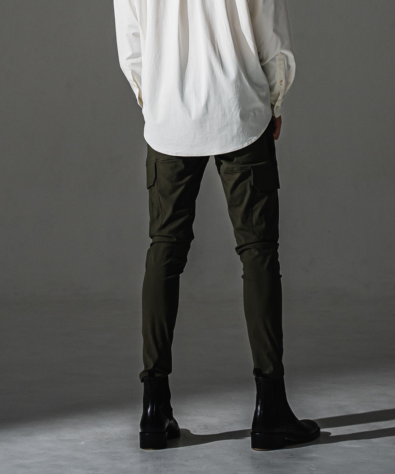 DARRELL CARGO PT / BASIC-ST-010 / レザーラインナイロンカーゴパンツ / カーキ×レザーブラック (7月下旬入荷予定)