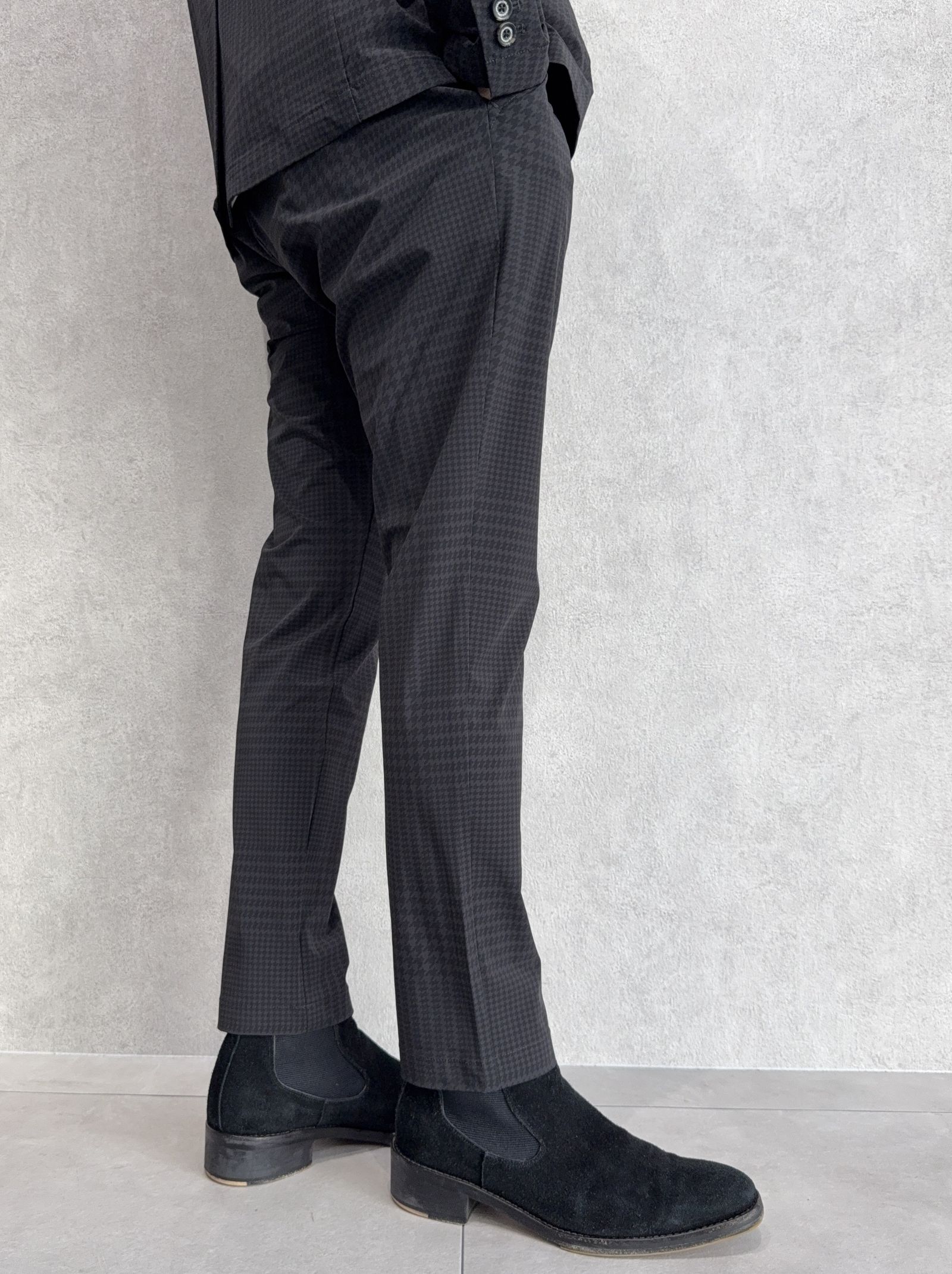 ストレッチナイロンセットアップ / uso-26062,usb-26062 / チャコール×ブラック(グレンチェック)