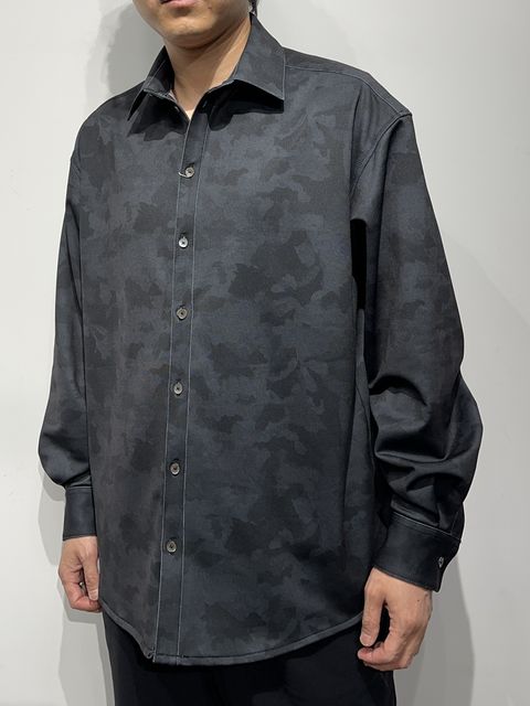 JERSEY JACK SHIRT / RC34-SH-001 / 裏起毛オーバーサイズシャツ / ブラックカモフラ