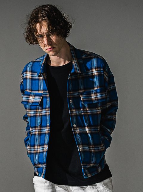 CHECK SHIRT JACKET / RC41-SH-003 / チェックシャツジャケット / ブルー (8月下旬入荷予定)