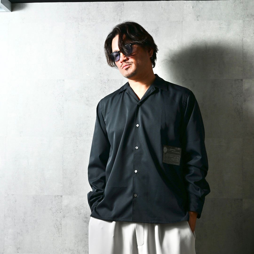 WILL SHIRTS / DP1-SH-001 / ウィルプリントオープンカラーシャツ / ブラック (3月中旬入荷予定)