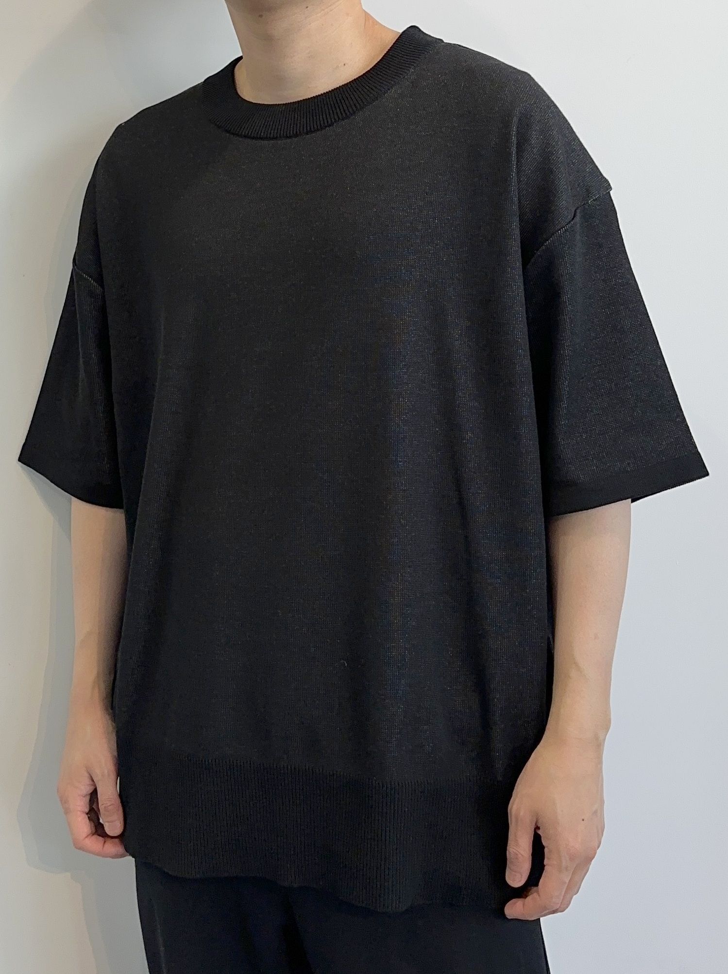 BACK ROGO HALF KNT / RC28-K-002 / バックロゴルーズ半袖サマーニット / ブラック※