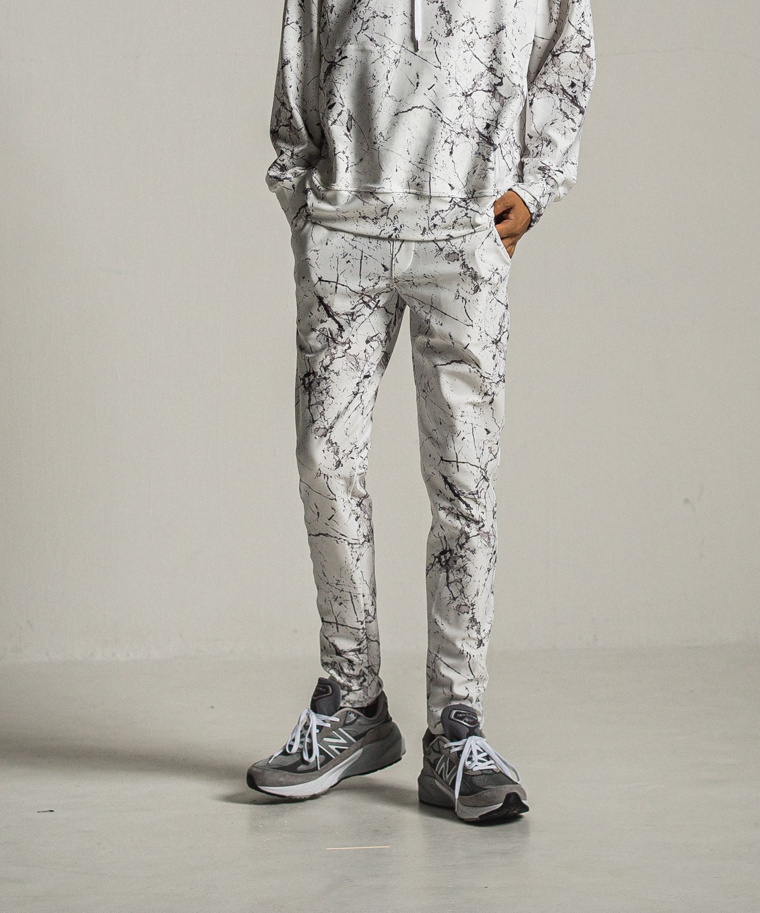 CHRIS EASY PANTS / RC34-ST-016 / ペイント柄イーシーパンツ / グレー