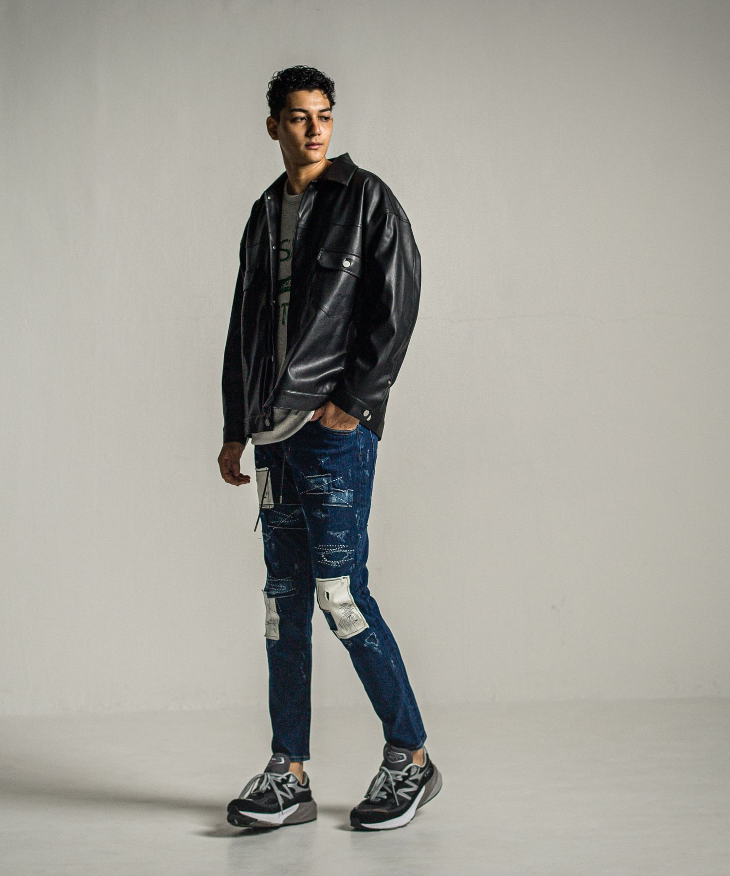 LEATHER OVER 2ND G / RC34-JK-002 / エコレザーGジャン / ブラック
