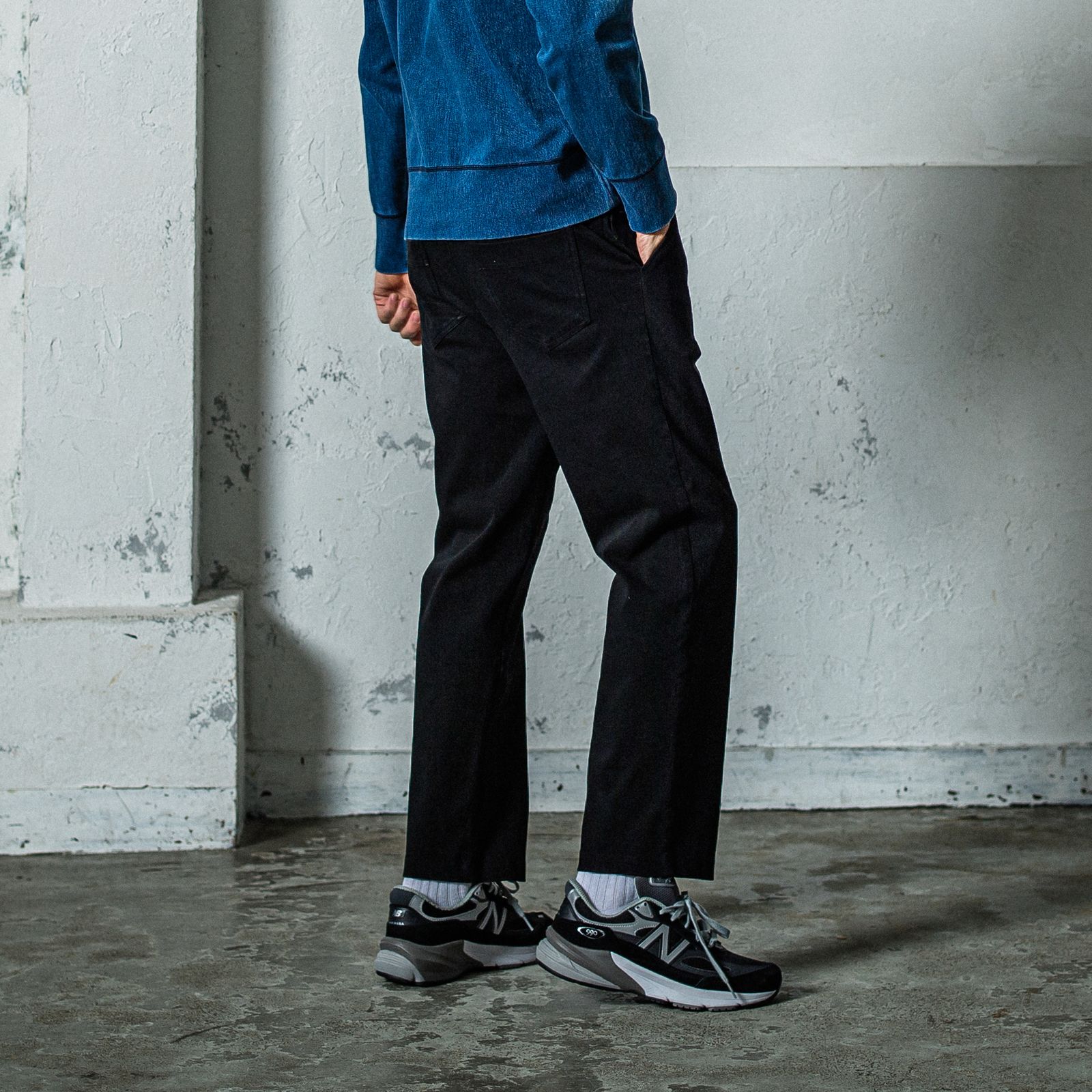 EX DENIM JERSEY WIDE PT / RC35-ST-016WTD / デニムジャージワイドパンツ / ブラック