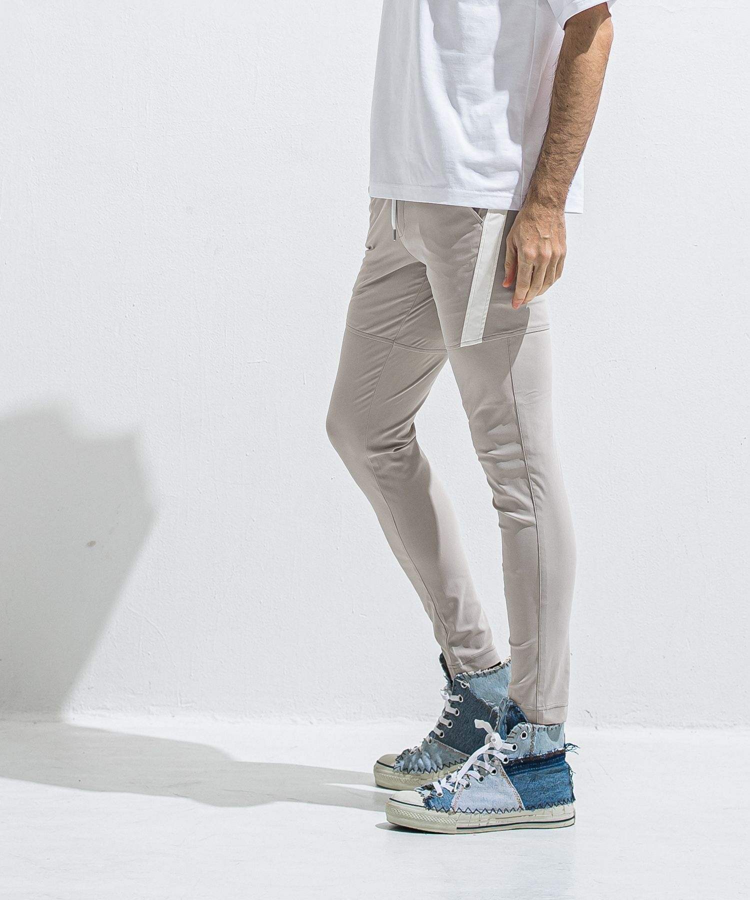 TYLER NYLON PANTS / RC40-ST-026 / レザーラインナイロンパンツ / グレージュ (5月中旬入荷予定)