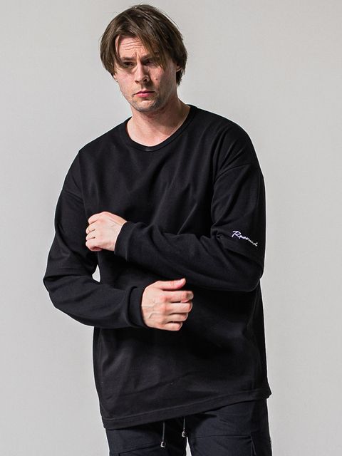 FAKE LAYERED WAFFLE LONG SLEEVE / RC39-T-007 / サーマルレイヤードロングスリーブTシャツ / ブラック (1月下旬入荷予定)