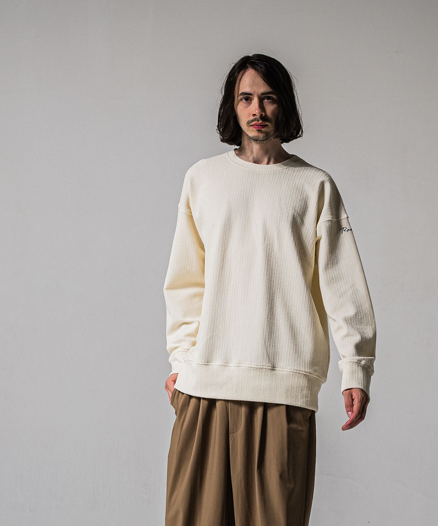 BLISTER TRAINER / RC39-C-004 / ブリスターニットトレーナー / オフホワイト (1月中旬入荷予定)