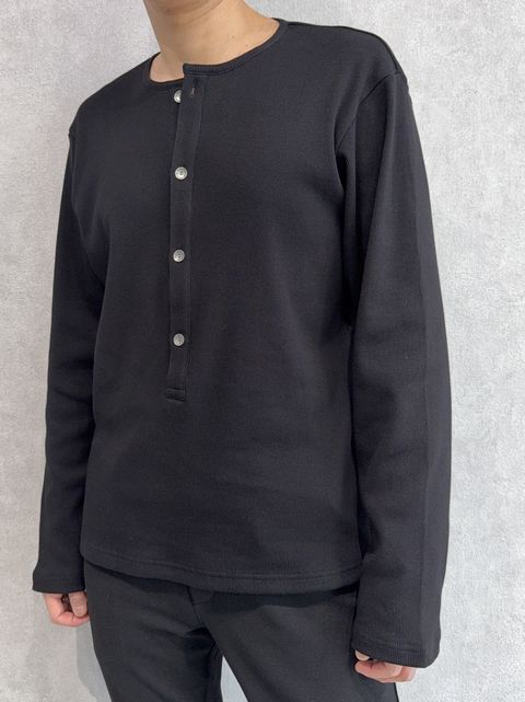 RIB HENRY LONGSLEEVE / RC41-T-005 / リブヘンリーネック長袖Tシャツ / ブラック