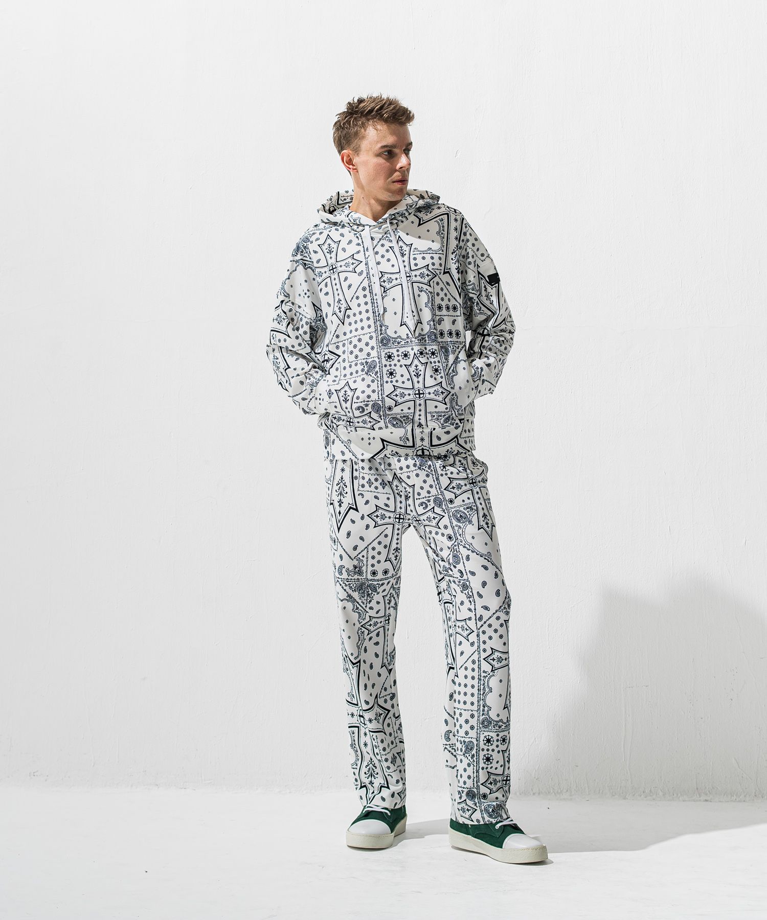 CHRIS EASY WIDE TUCK PANTS / RC42-ST-016WT / セミワイドタックパンツ / クロスホワイト (1月上旬入荷予定)