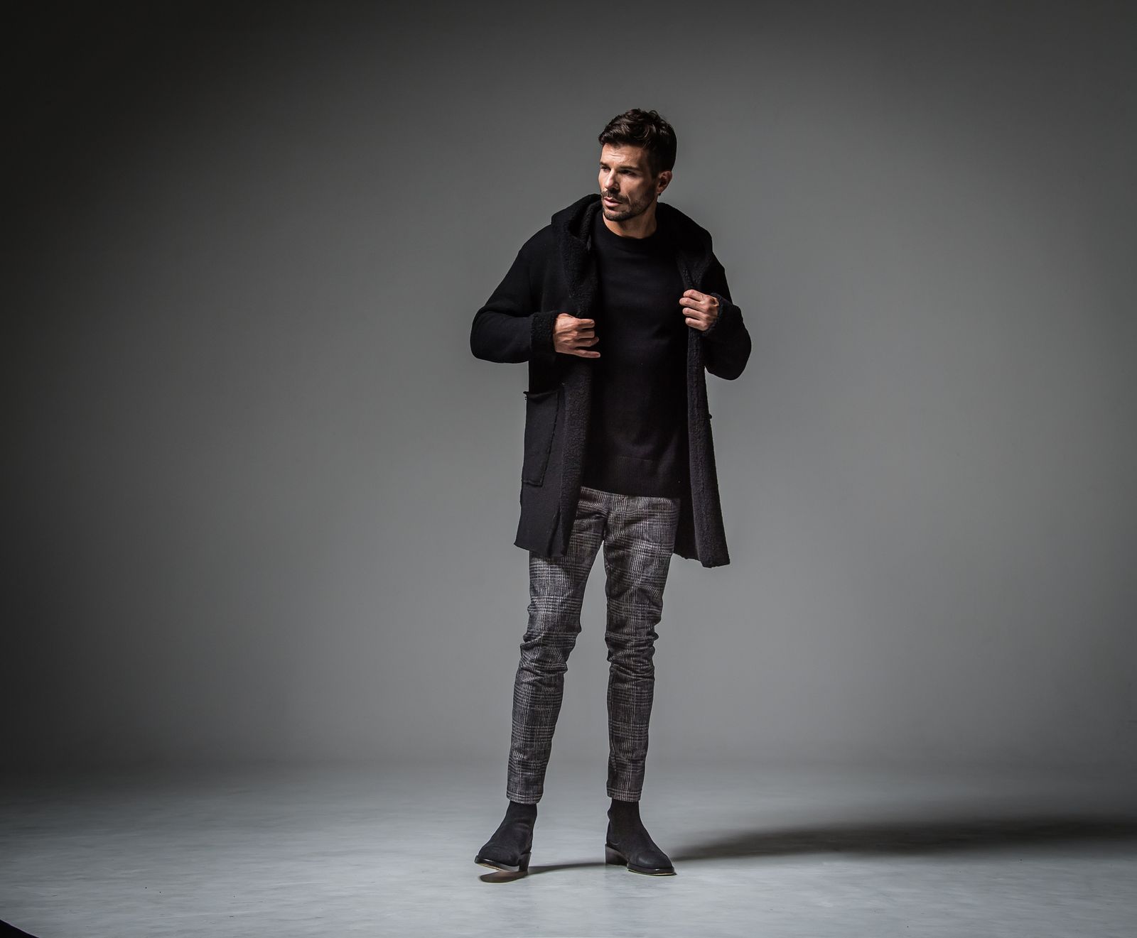 CHRIS EASY HEAT TUCK PANTS / RC30-ST-016HT / 裏起毛タックパンツ / グレンチェック