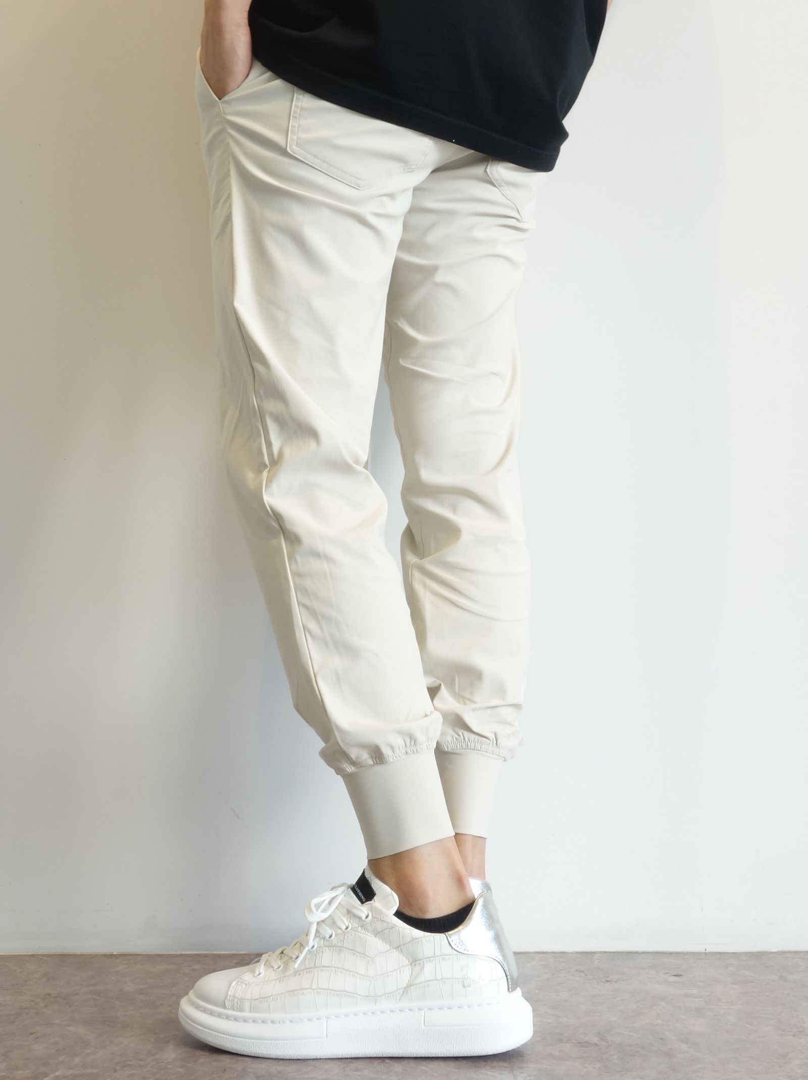 BILLIE NYLON PANTS / RC25-ST-028 / ナイロンリブパンツ / ベージュ
