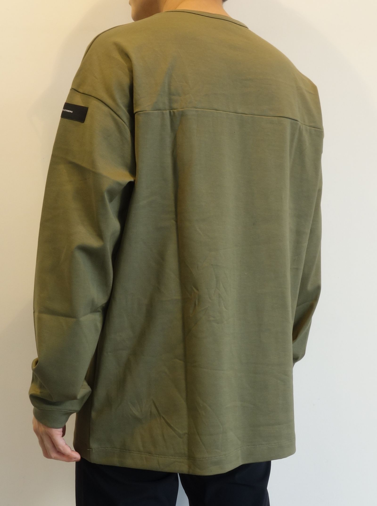 NYLON POCKET LOOSE LONG SLEEVE / RC25-T-002 / ナイロンポケットビッグロングTシャツ / カーキ