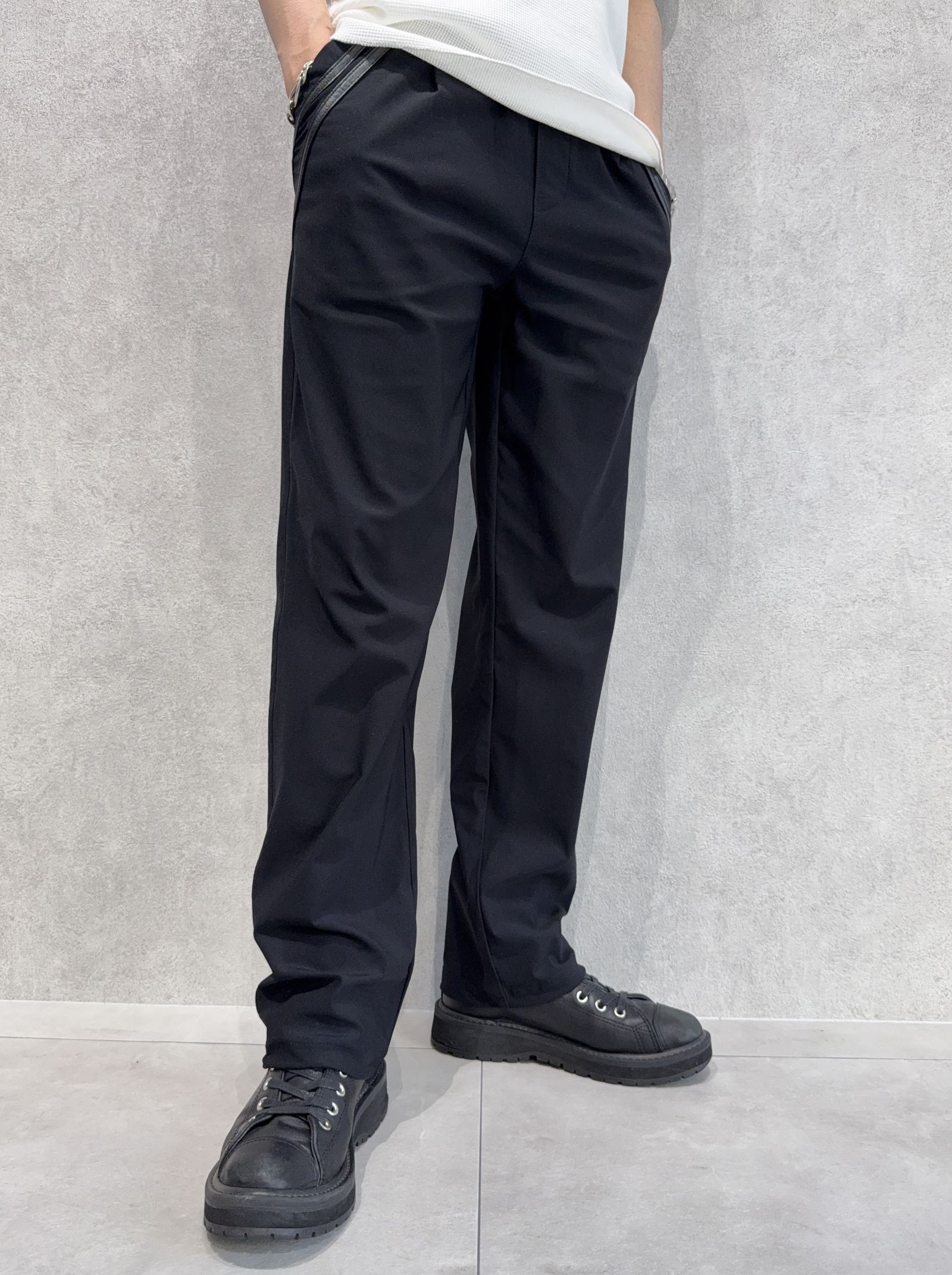 EDGE NYLON SEMI WIDE PT / RC40-ST-014WT / エッジナイロンセミワイドラインパンツ / ブラック×ブラック
