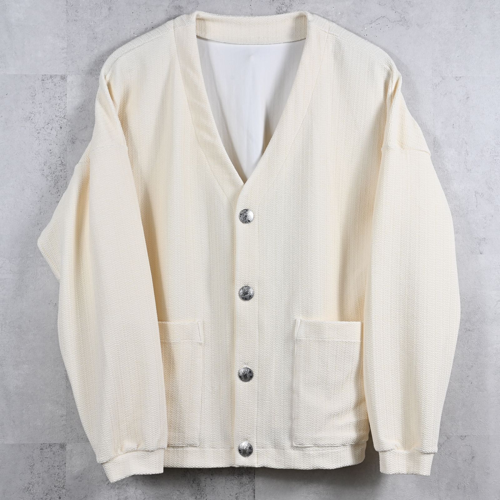 BLISTER KNIT C/D / RC41-C-004 / ブリスターニットカーディガン / オフホワイト (8月下旬入荷予定)
