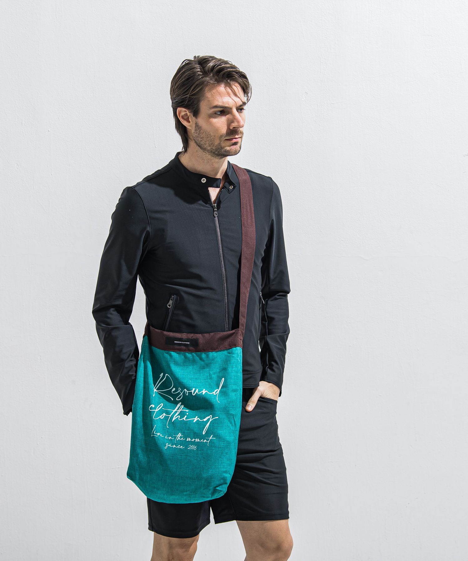「Lagu×RESOUND」 BLANKET & ECOBAG / RL-BLBAG-1 / ブランケット&ショルダーエコバッグ / ターコイズ