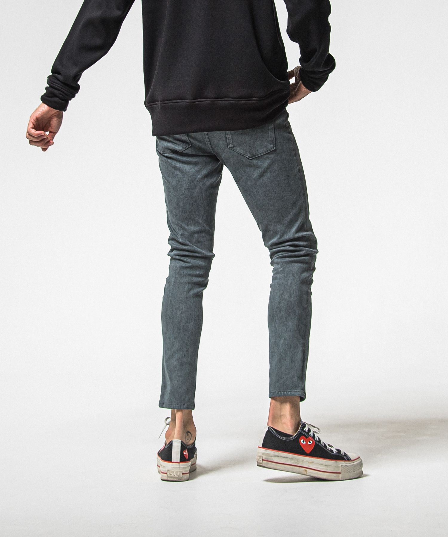 MICK DENIM JERSEY / BASIC-ST-020 / デニムジャージテーパードパンツ / ピグメントブラック (12月上旬入荷予定)