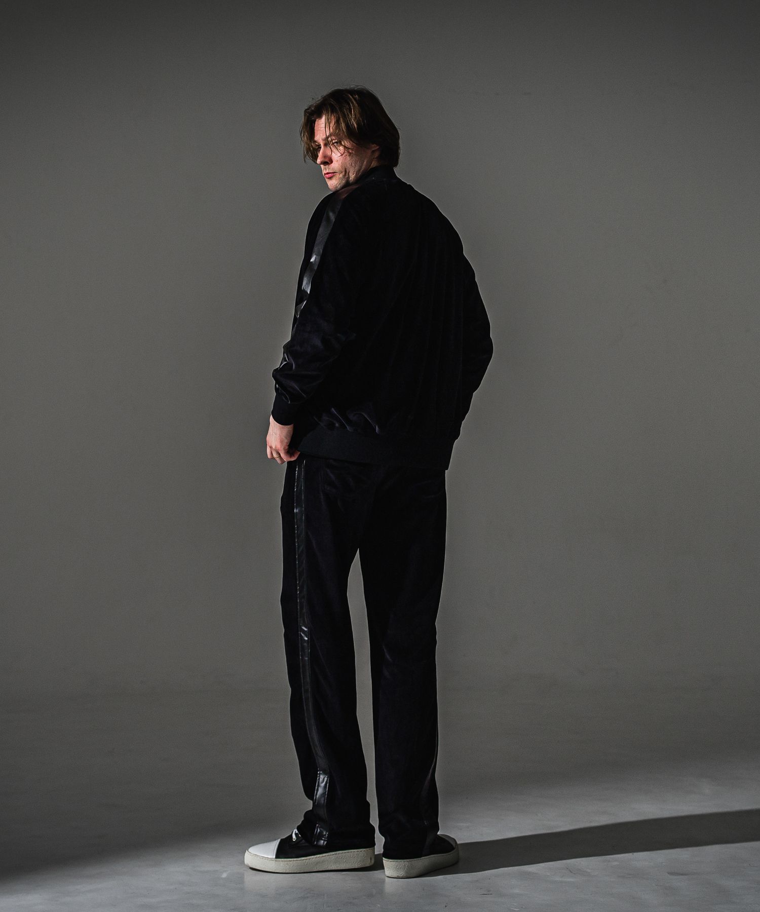 VELOUR SEMIWIDE TUCK PT / RC41-ST-044 / ベロアセミワイドタックパンツ / ブラック (9月中旬入荷予定)