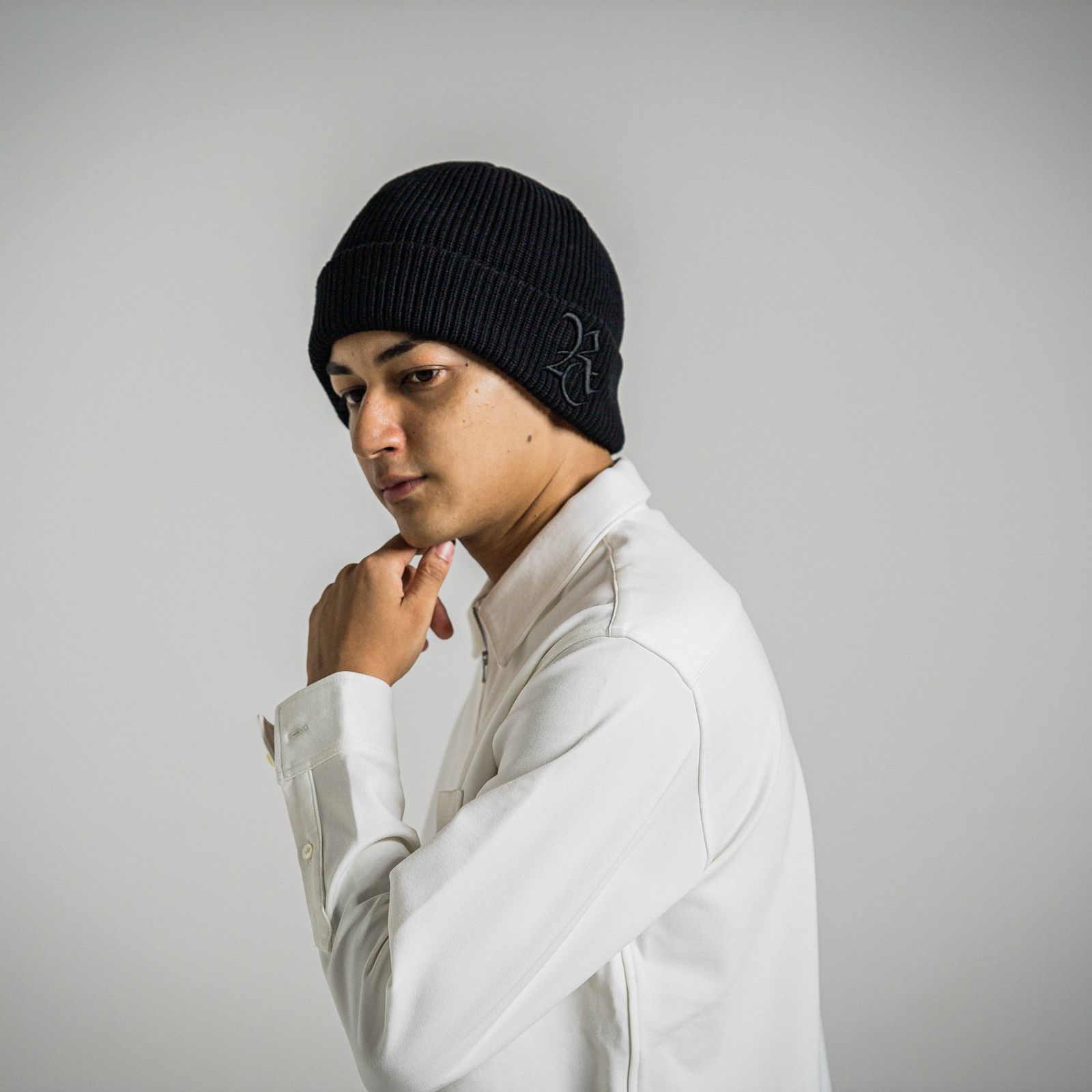 COTTON KNIT CAP / RC34-CAP-004 / コットンニットキャップ / ブラック×ブラック