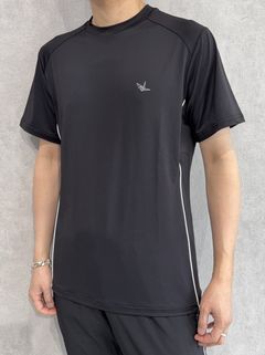 パイピング半袖Tシャツ / ust-25018 / ブラック×ホワイト